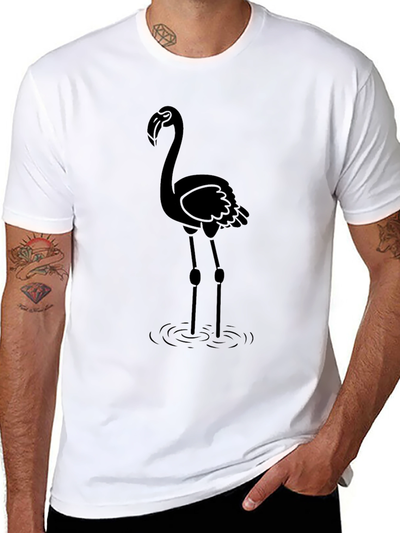 Black Flamingo Graphic T-Shirt for Men