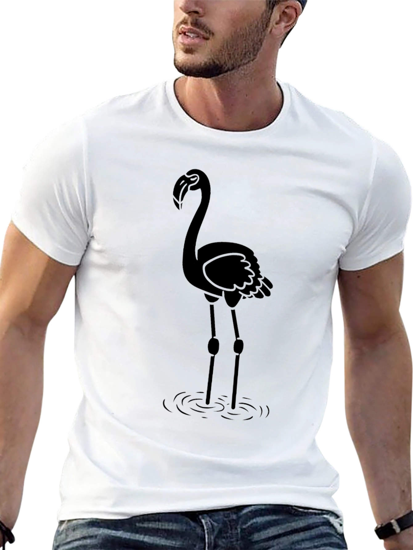 Black Flamingo Graphic T-Shirt for Men