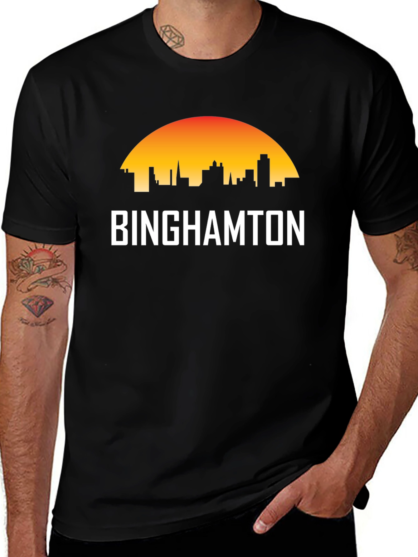 Binghamton Skyline Graphic Tee - Cityscape Shirt