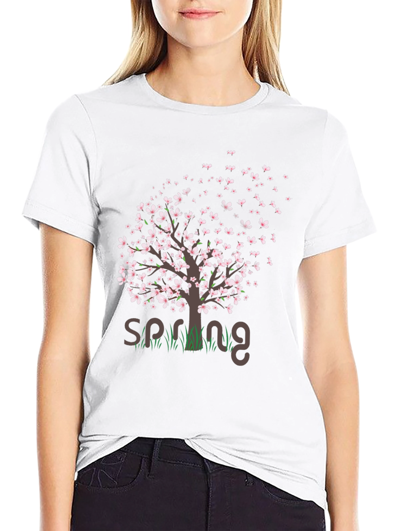 Spring Blossom Graphic T-Shirt - Nature Inspired Design
