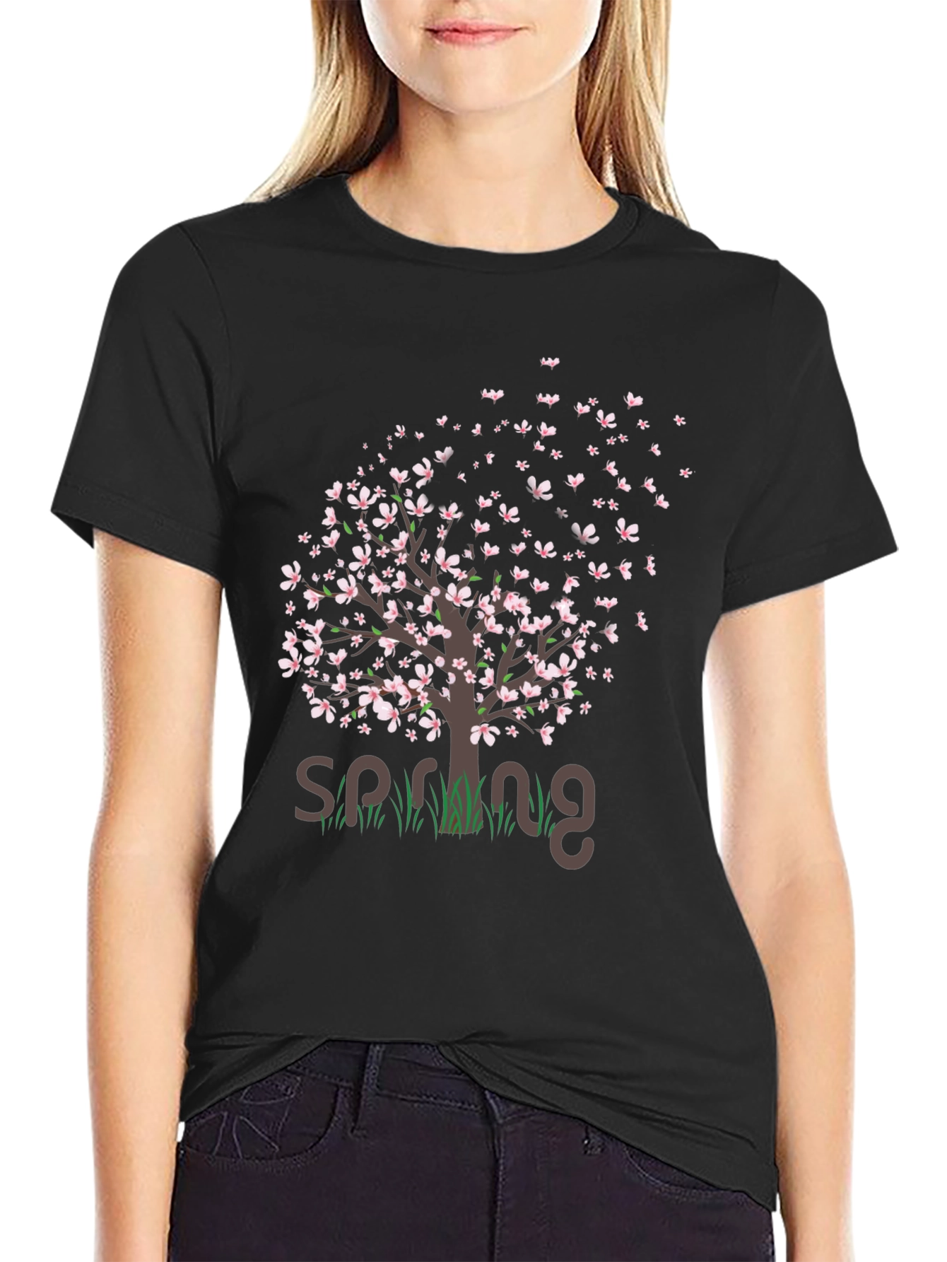Spring Blossom Graphic T-Shirt - Nature Inspired Design