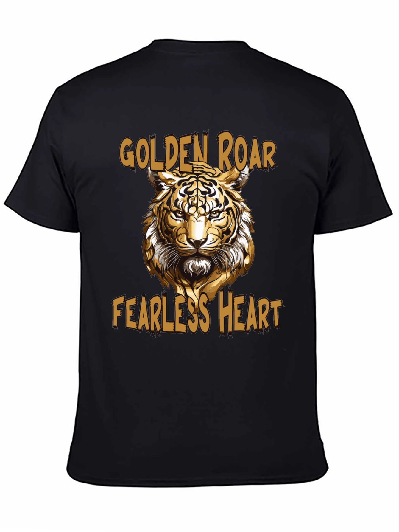 Golden Roar Tiger Graphic Tee - Fearless Heart