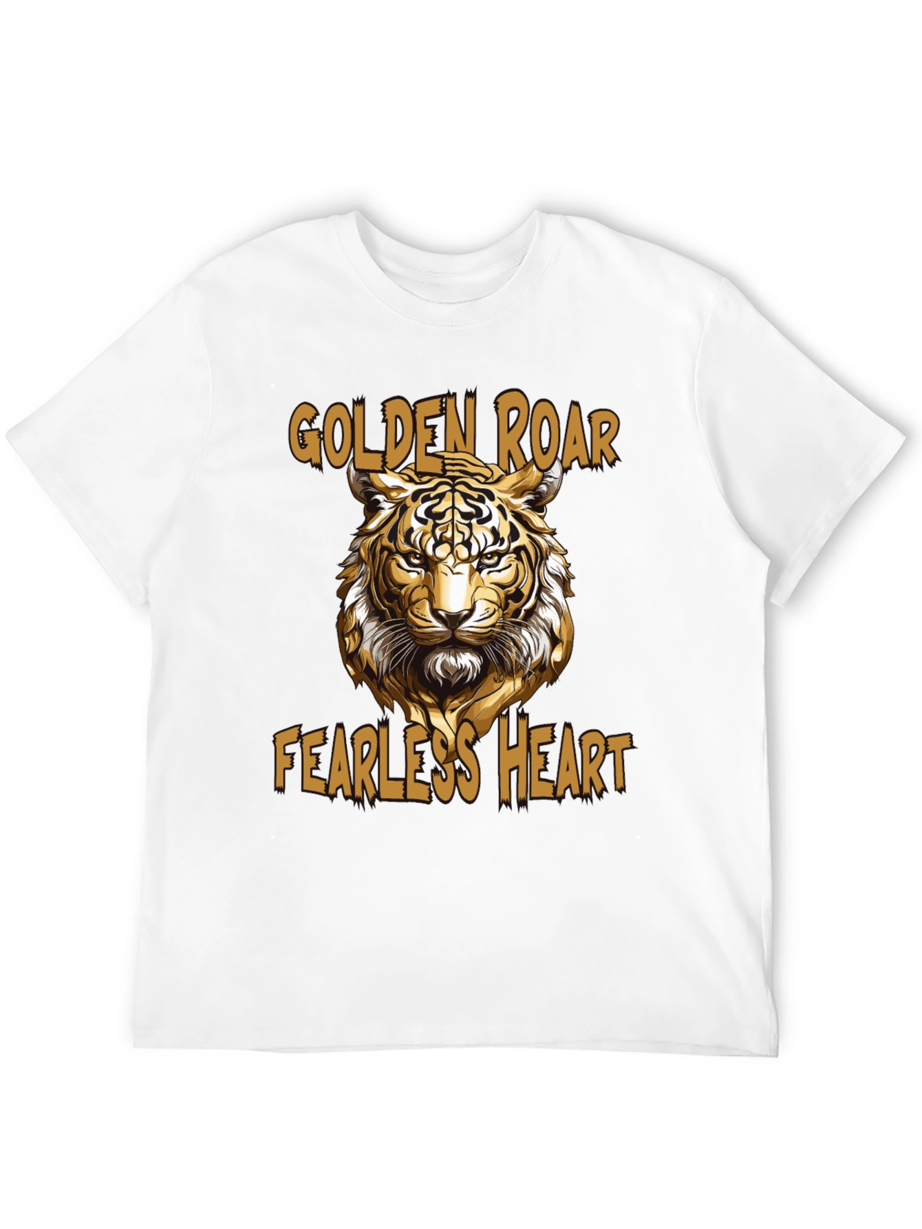 Golden Roar Tiger Graphic Tee - Fearless Heart