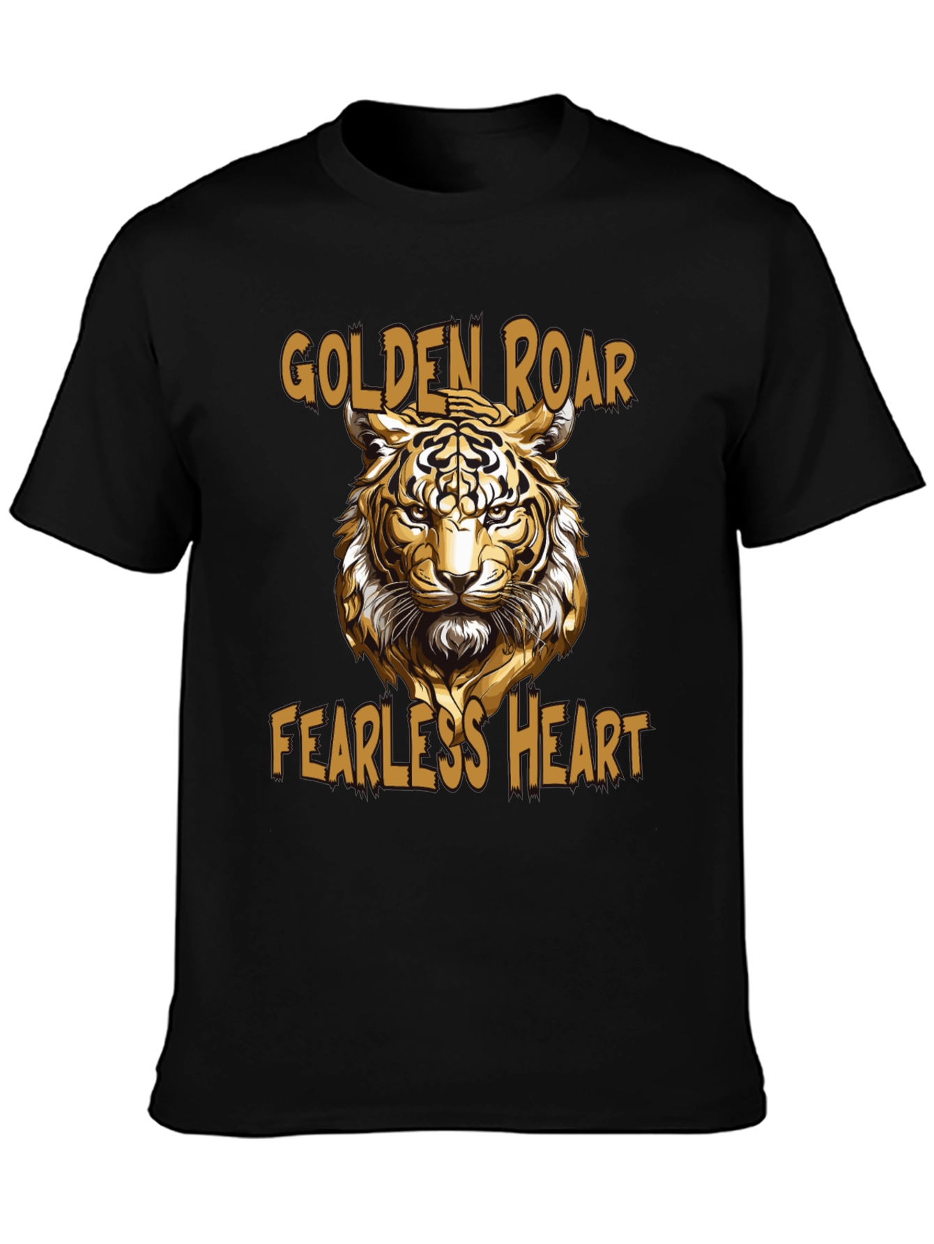 Golden Roar Tiger Graphic Tee - Fearless Heart
