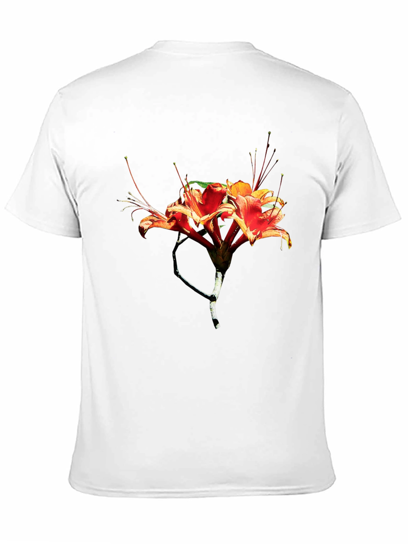 Floral Print Mens Black T-Shirt