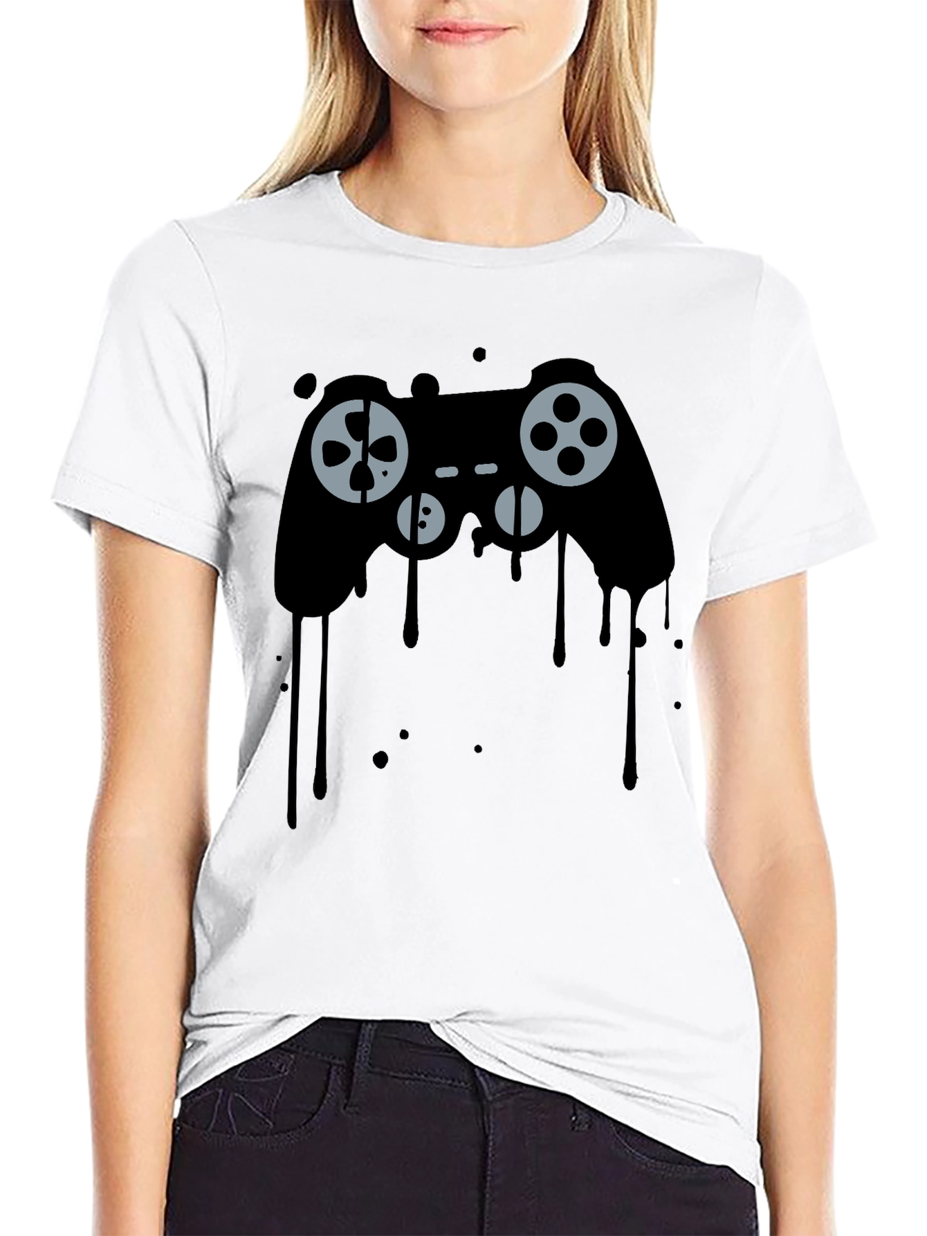 Dripping Game Controller Graphic Tee - Gamer Style