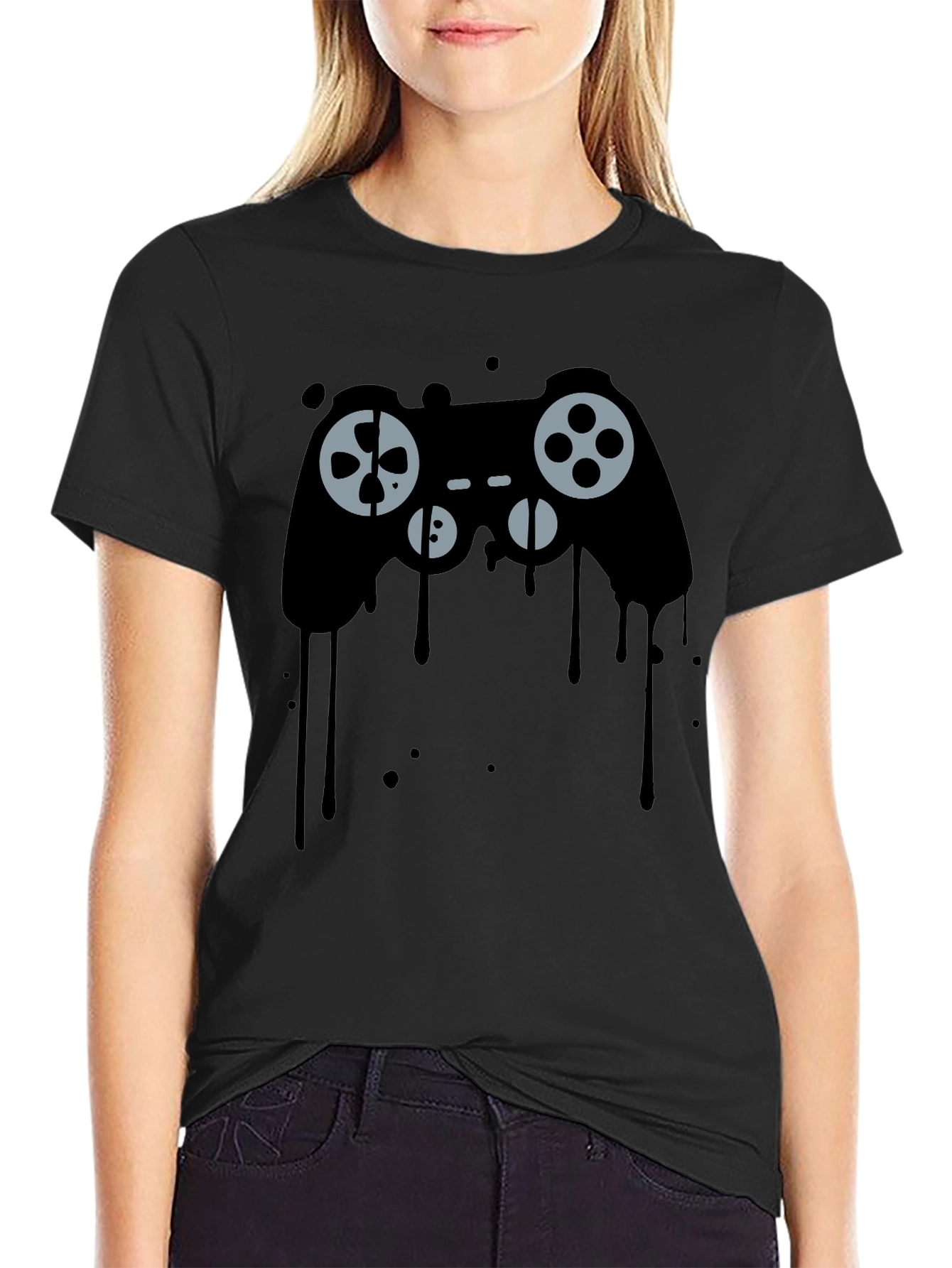 Dripping Game Controller Graphic Tee - Gamer Style