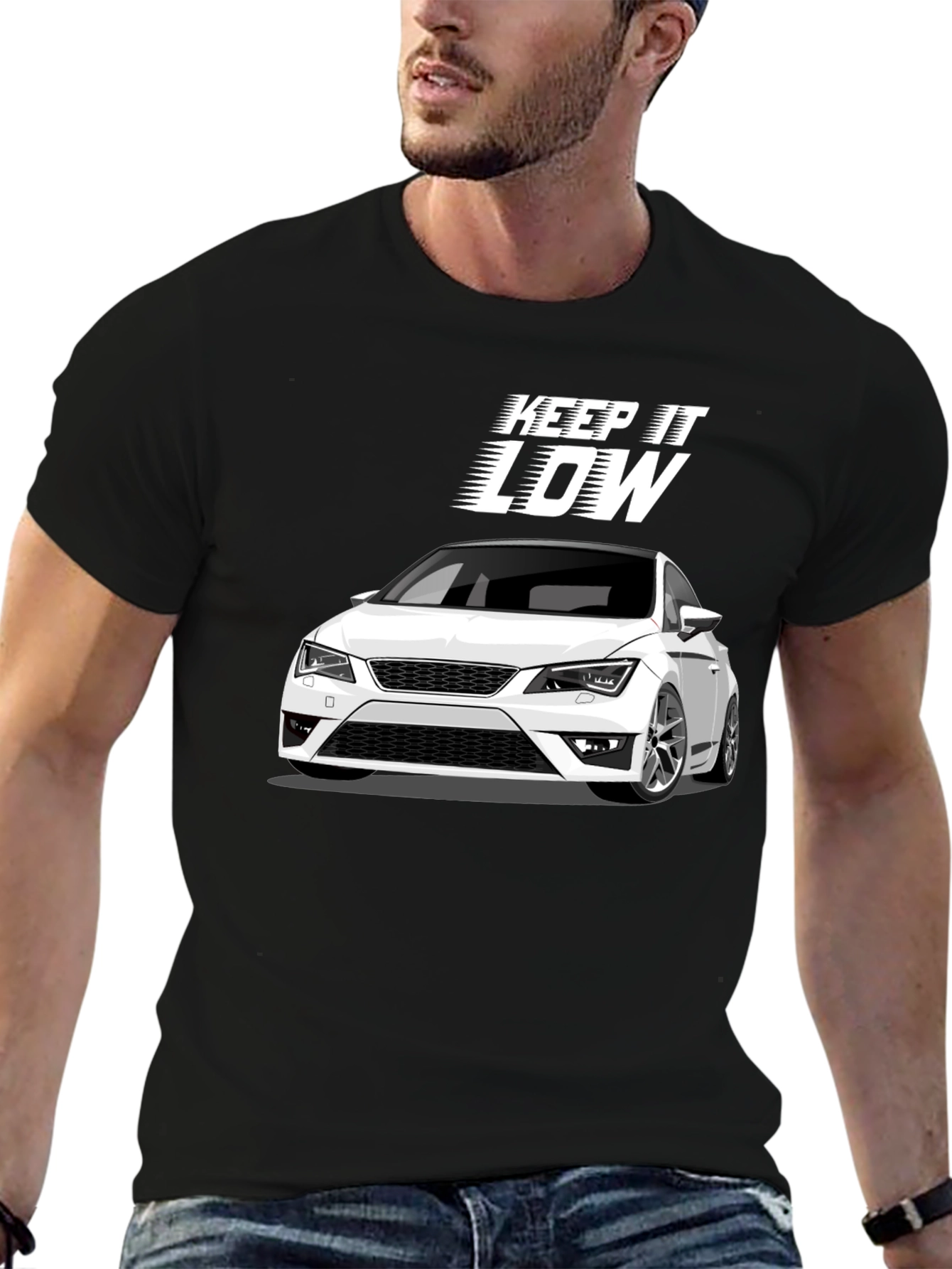 Keep it Low Car Graphic Black T-Shirt