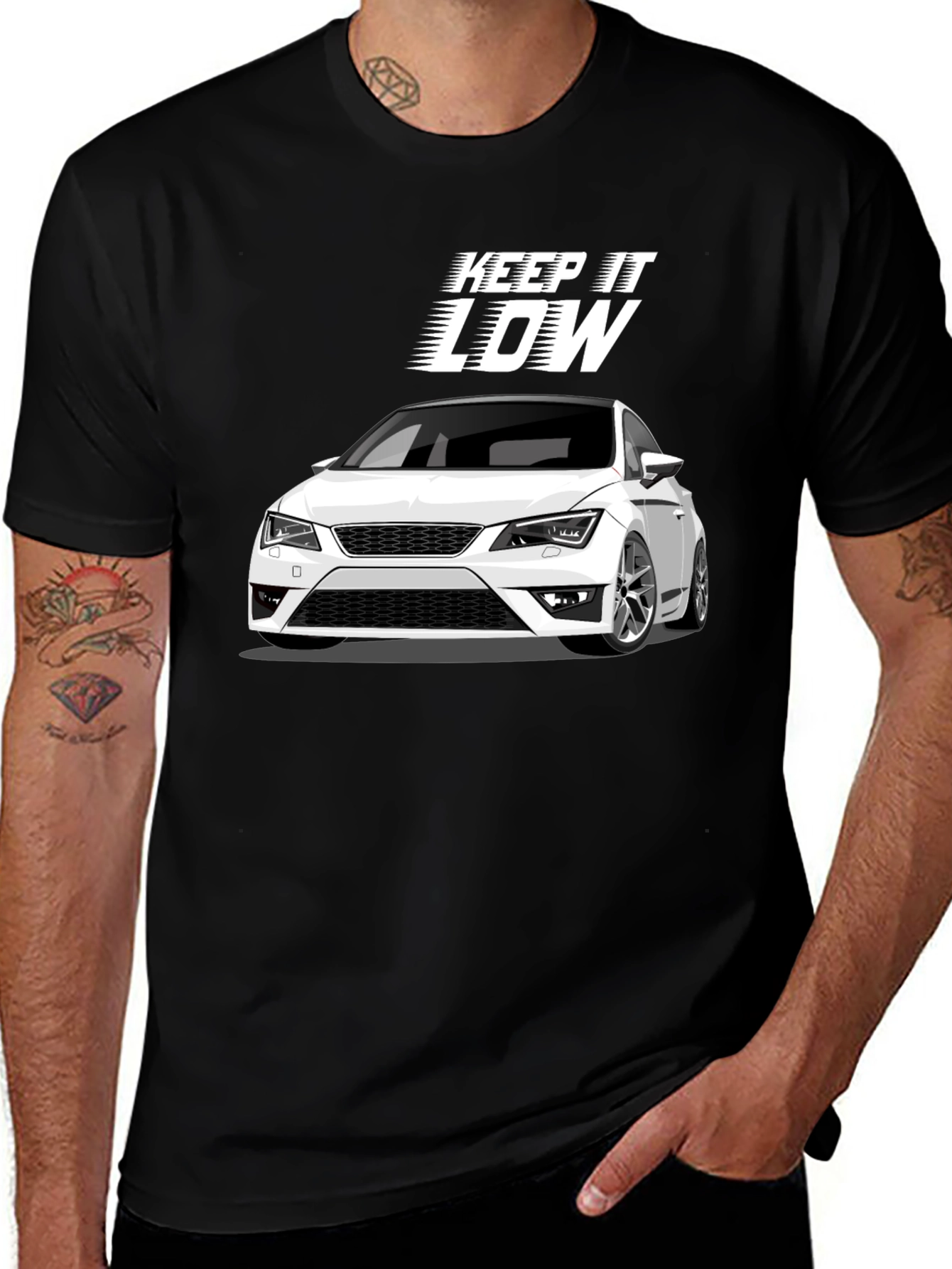 Keep it Low Car Graphic Black T-Shirt