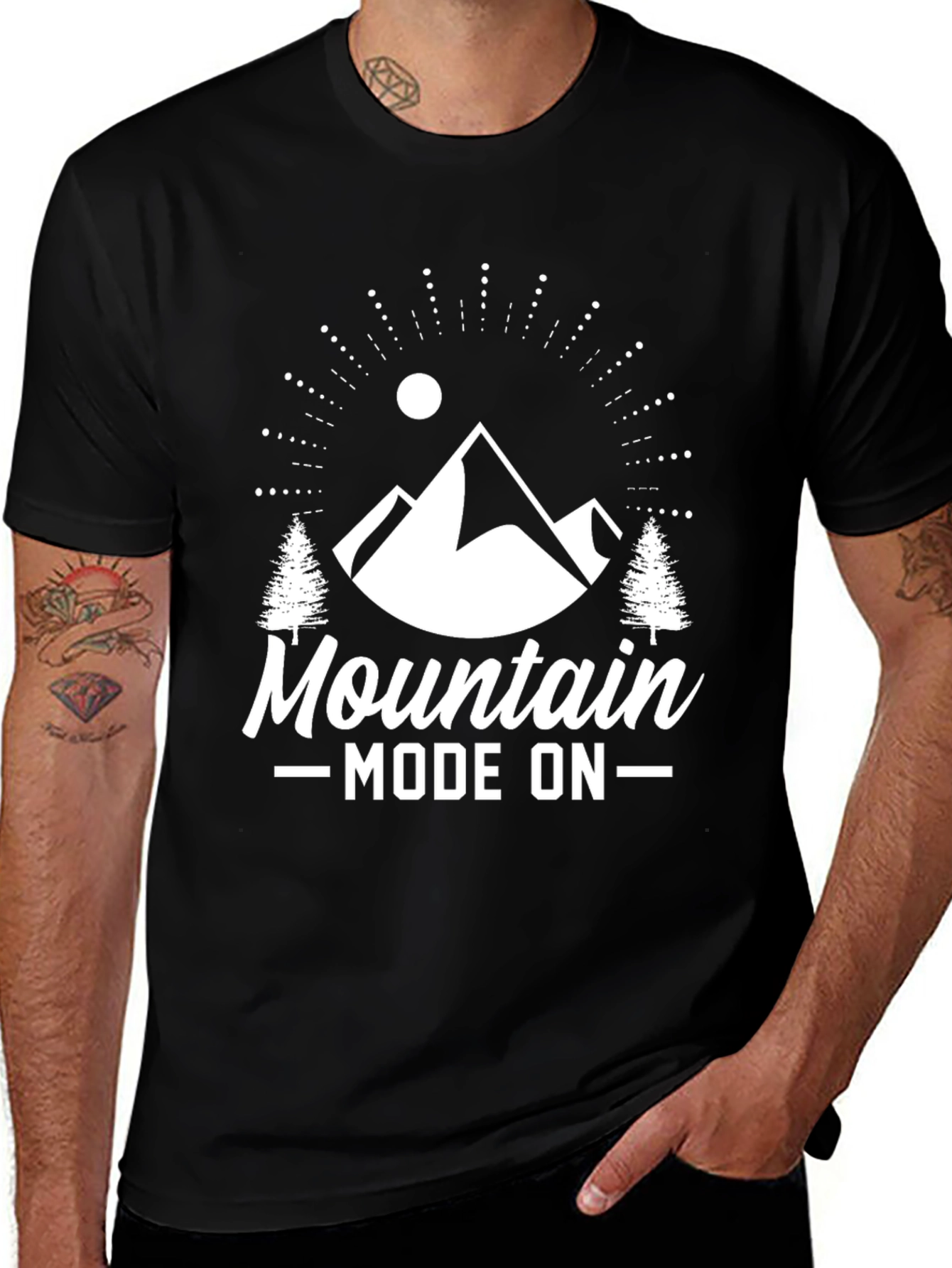 Mountain Mode On Black Graphic Tee