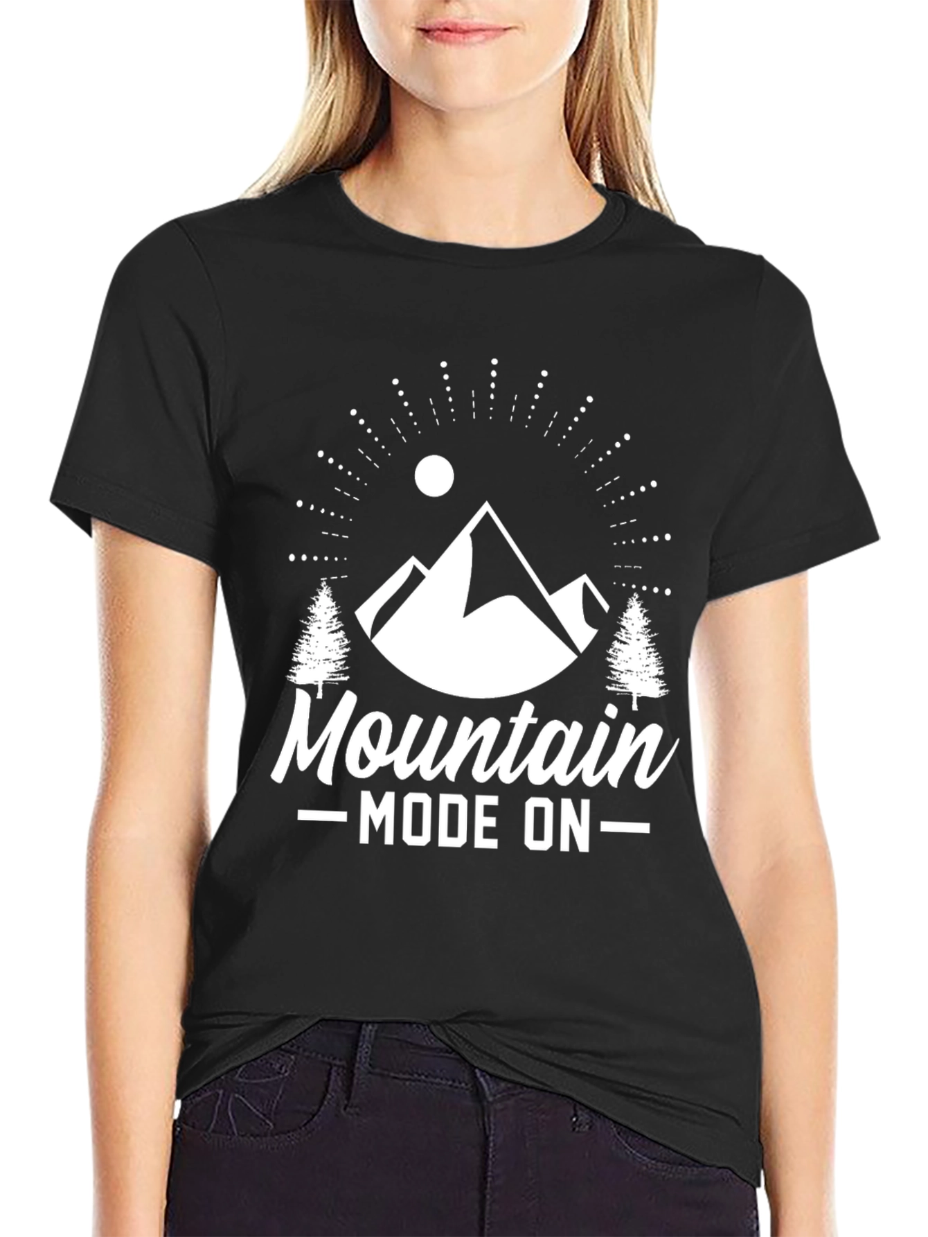 Mountain Mode On Black Graphic Tee