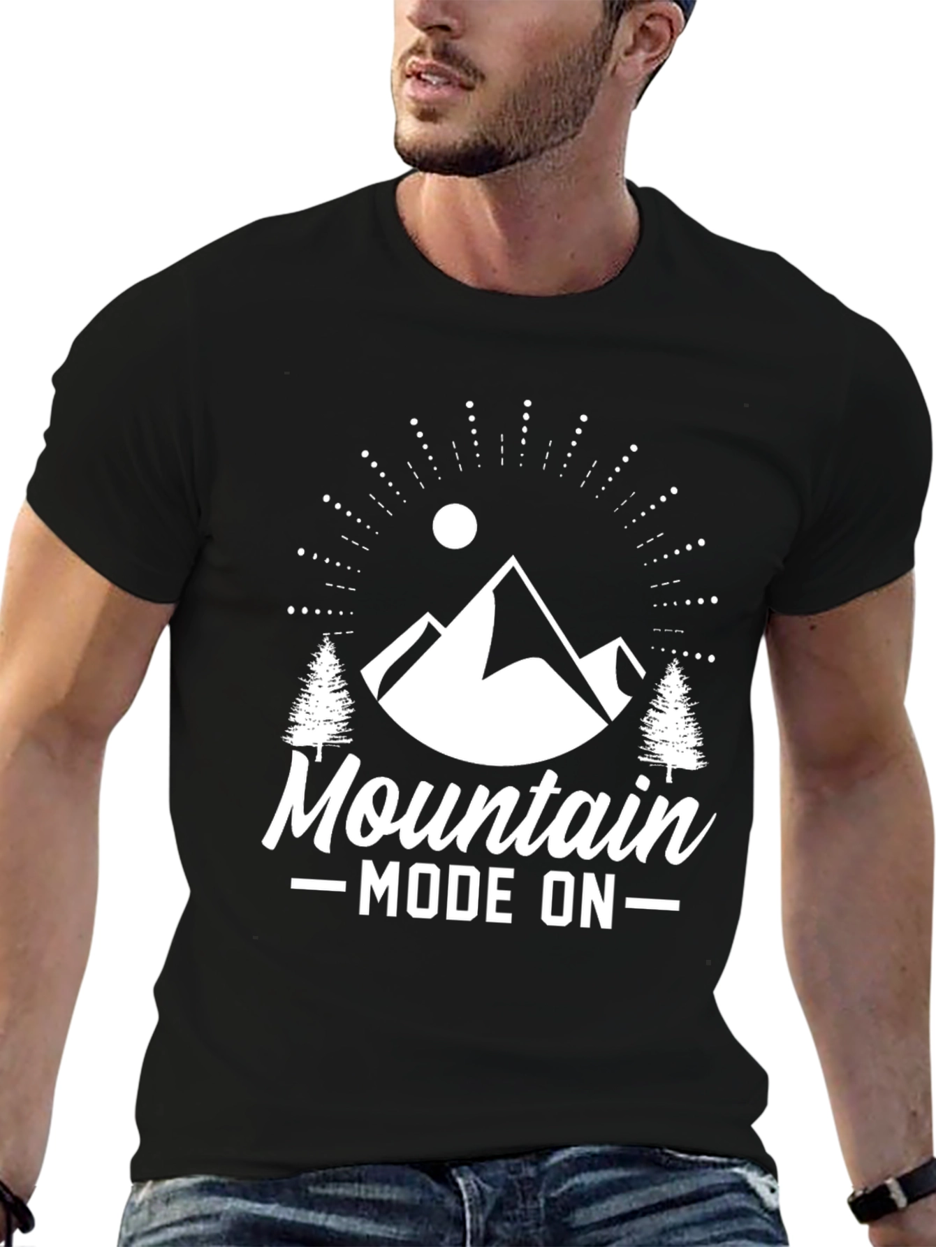 Mountain Mode On Black Graphic Tee