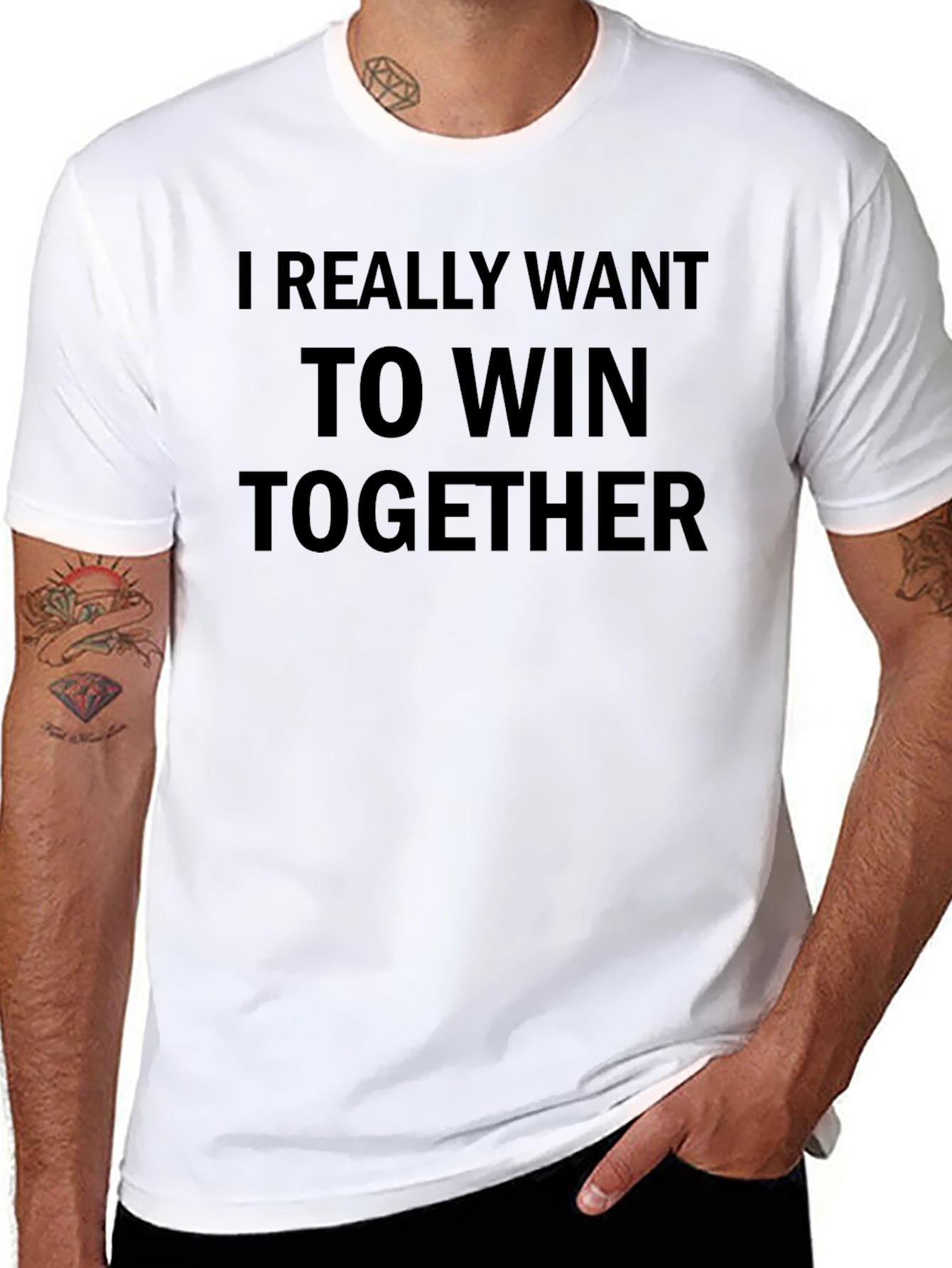 I Really Want To Win Together Black T-Shirt