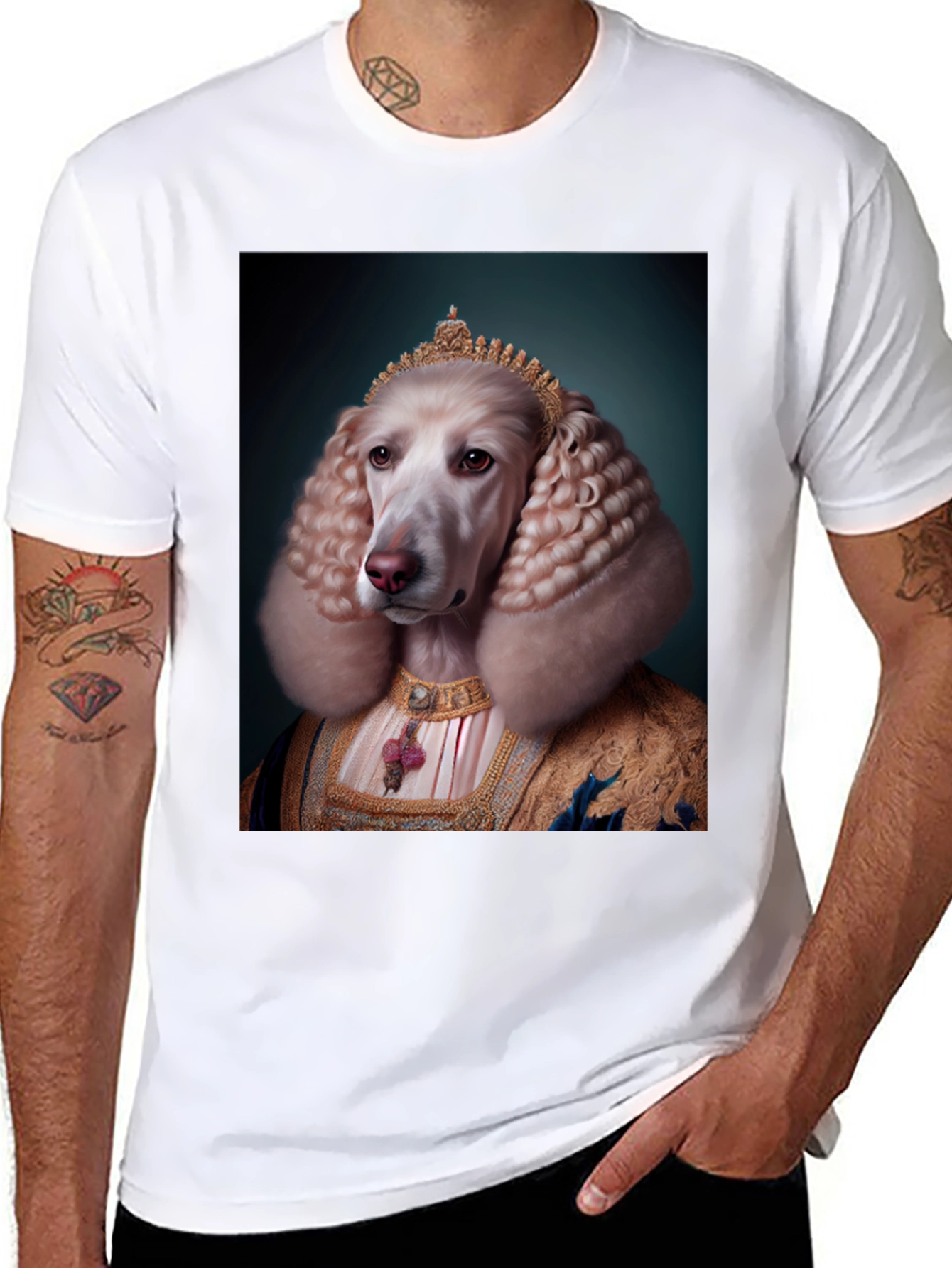 Royal Dog Portrait T-Shirt - Unique Apparel