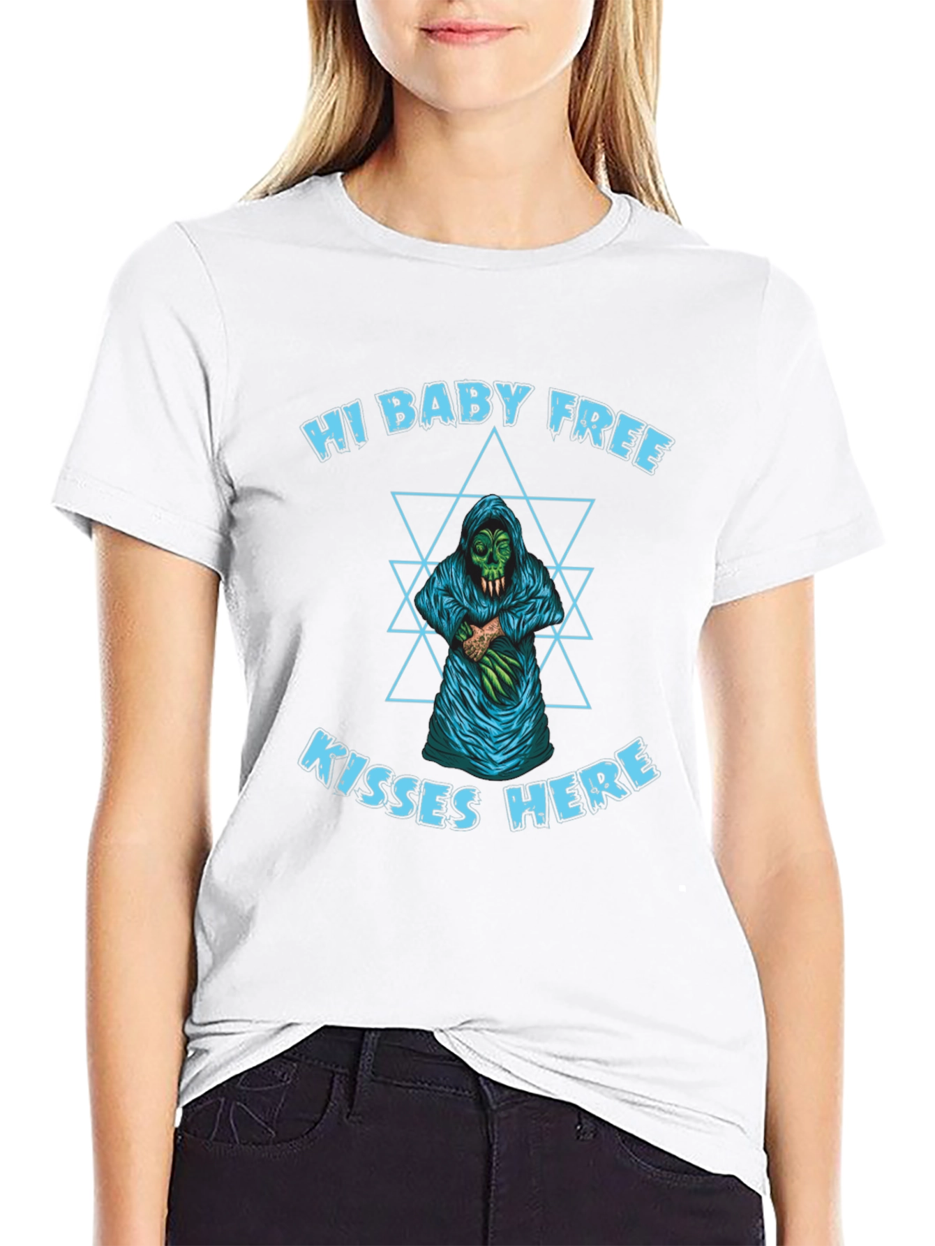 Hi Baby Free Kisses Here Graphic Tee
