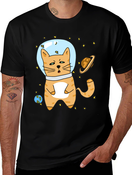 Space Cat T-Shirt - Astronaut Kitty in Outer Space