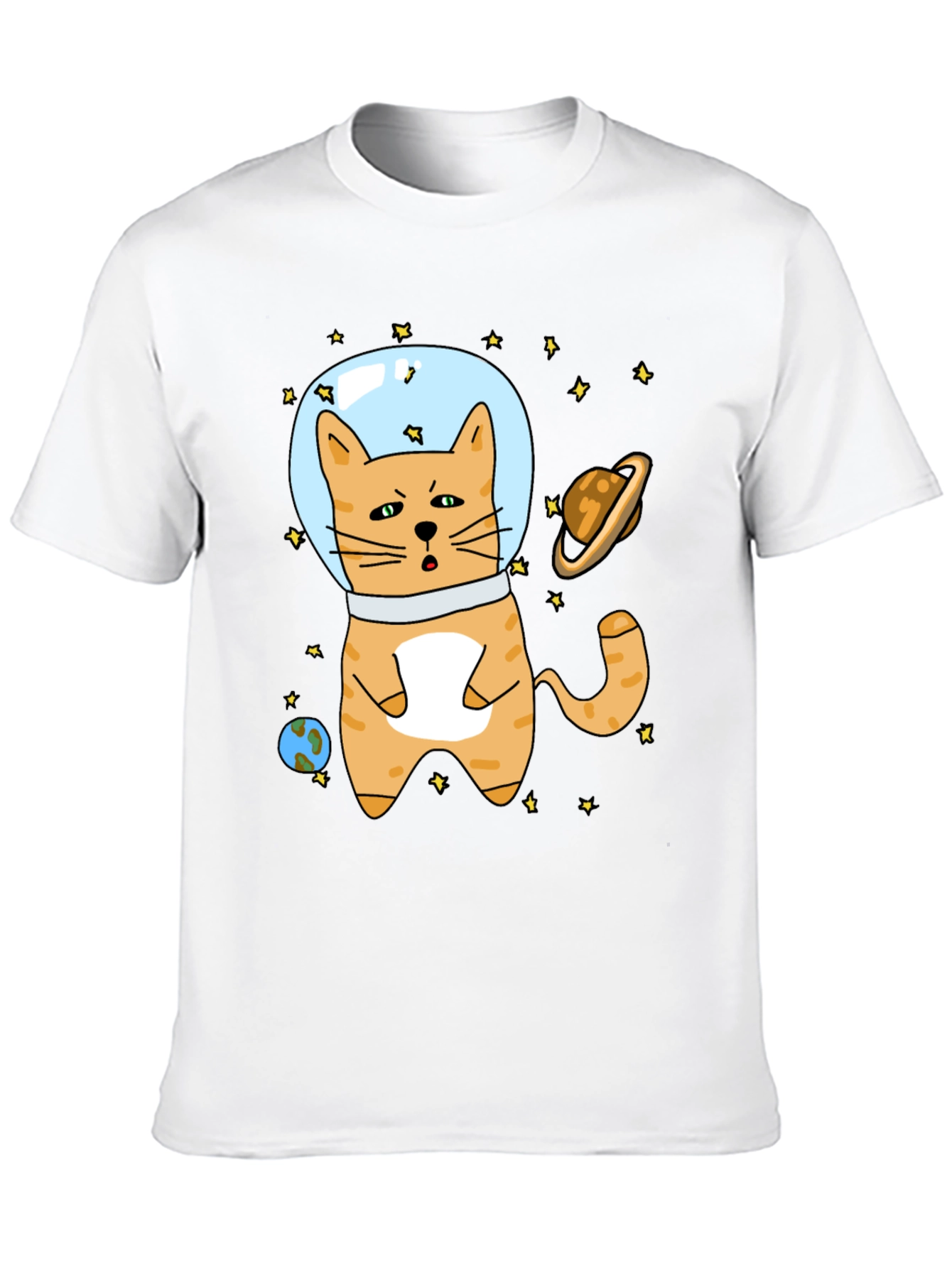 Space Cat T-Shirt - Astronaut Kitty in Outer Space