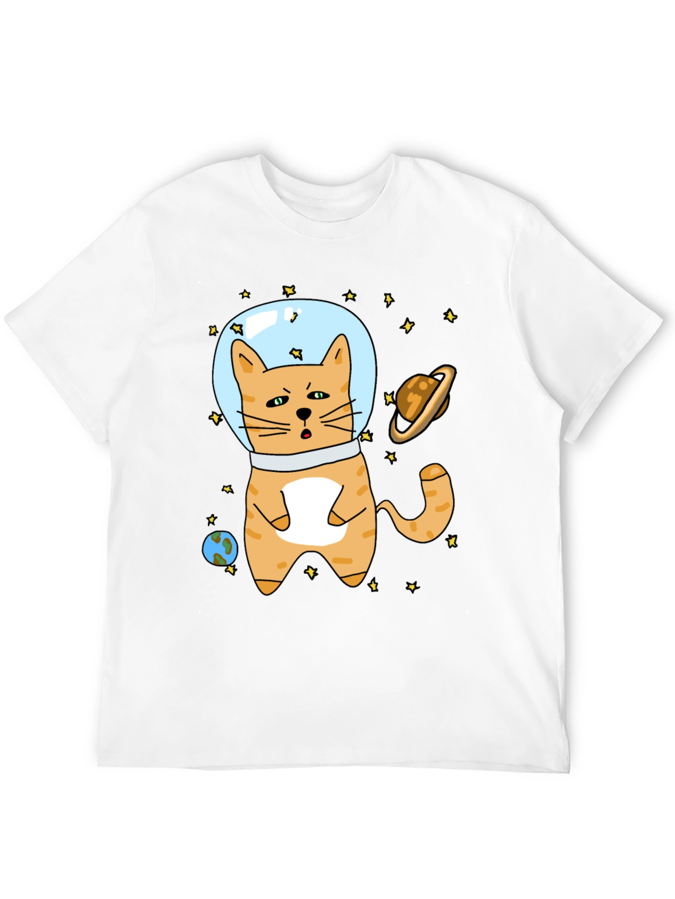 Space Cat T-Shirt - Astronaut Kitty in Outer Space