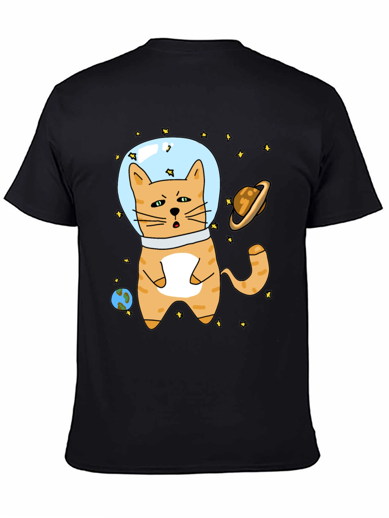Space Cat T-Shirt - Astronaut Kitty in Outer Space