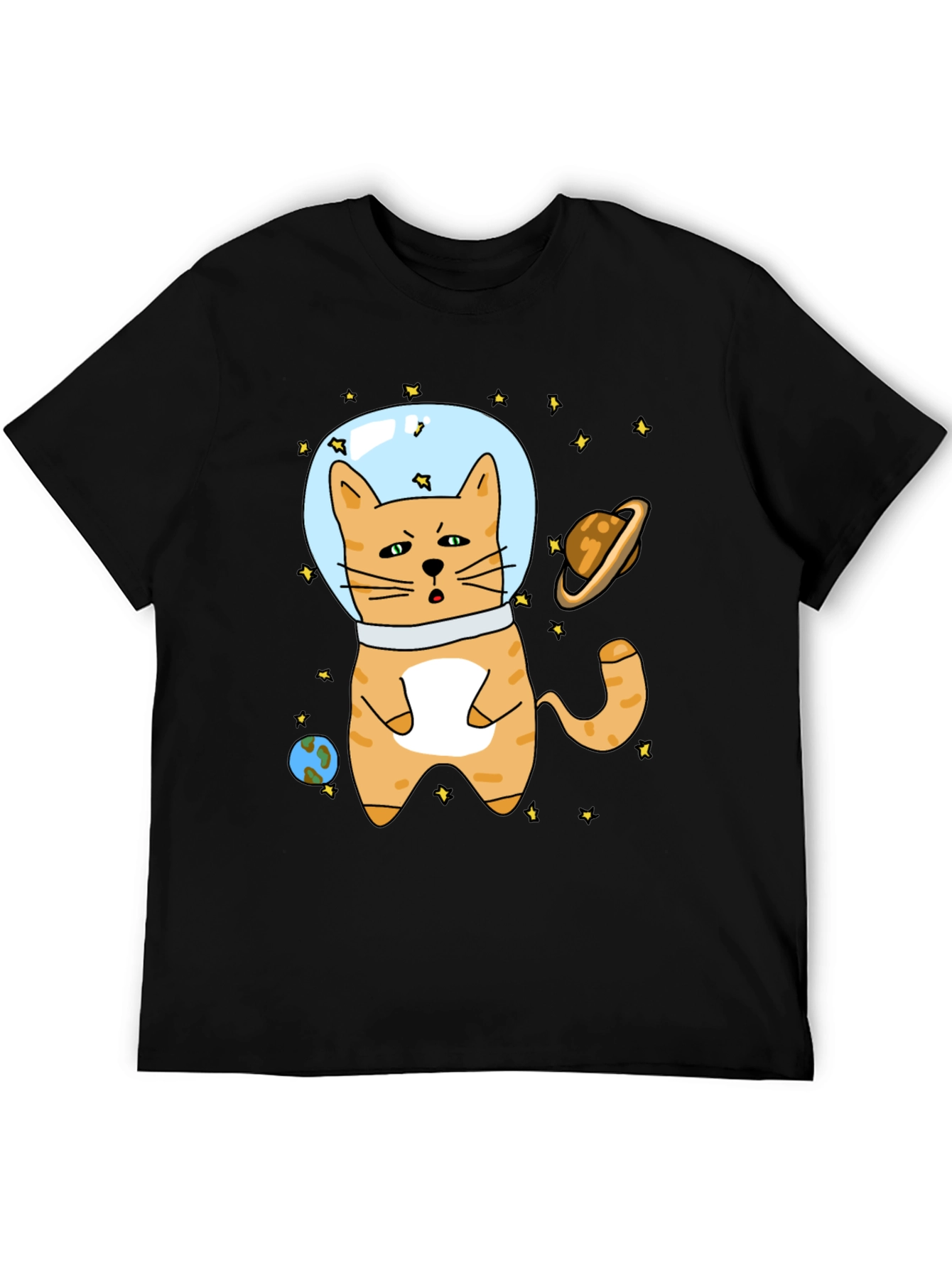 Space Cat T-Shirt - Astronaut Kitty in Outer Space
