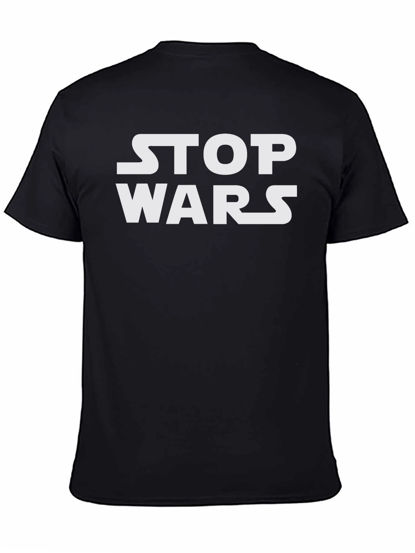 Stop Wars Graphic Tee - Black Cotton T-Shirt