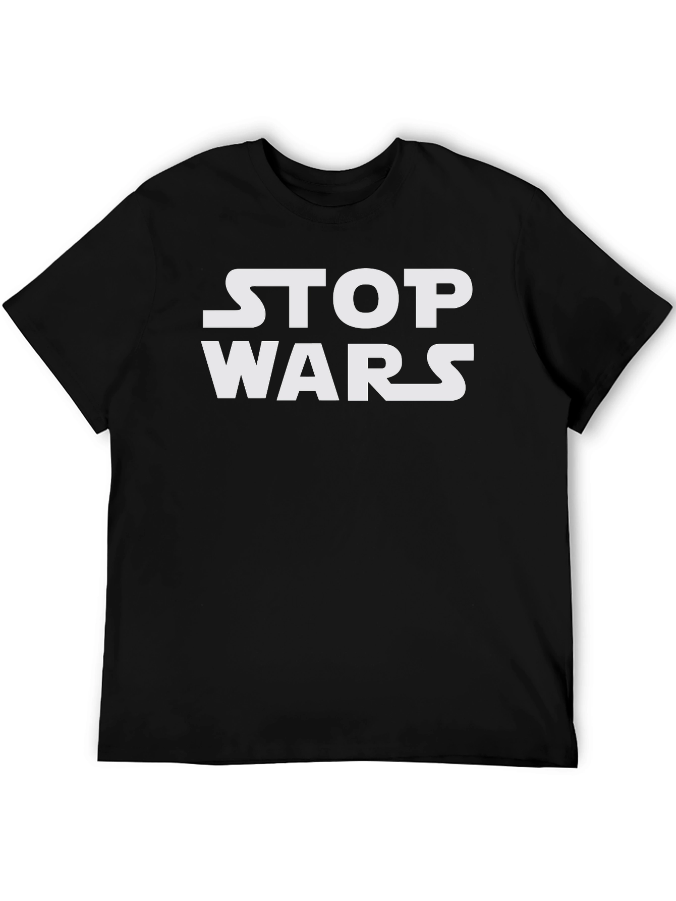 Stop Wars Graphic Tee - Black Cotton T-Shirt