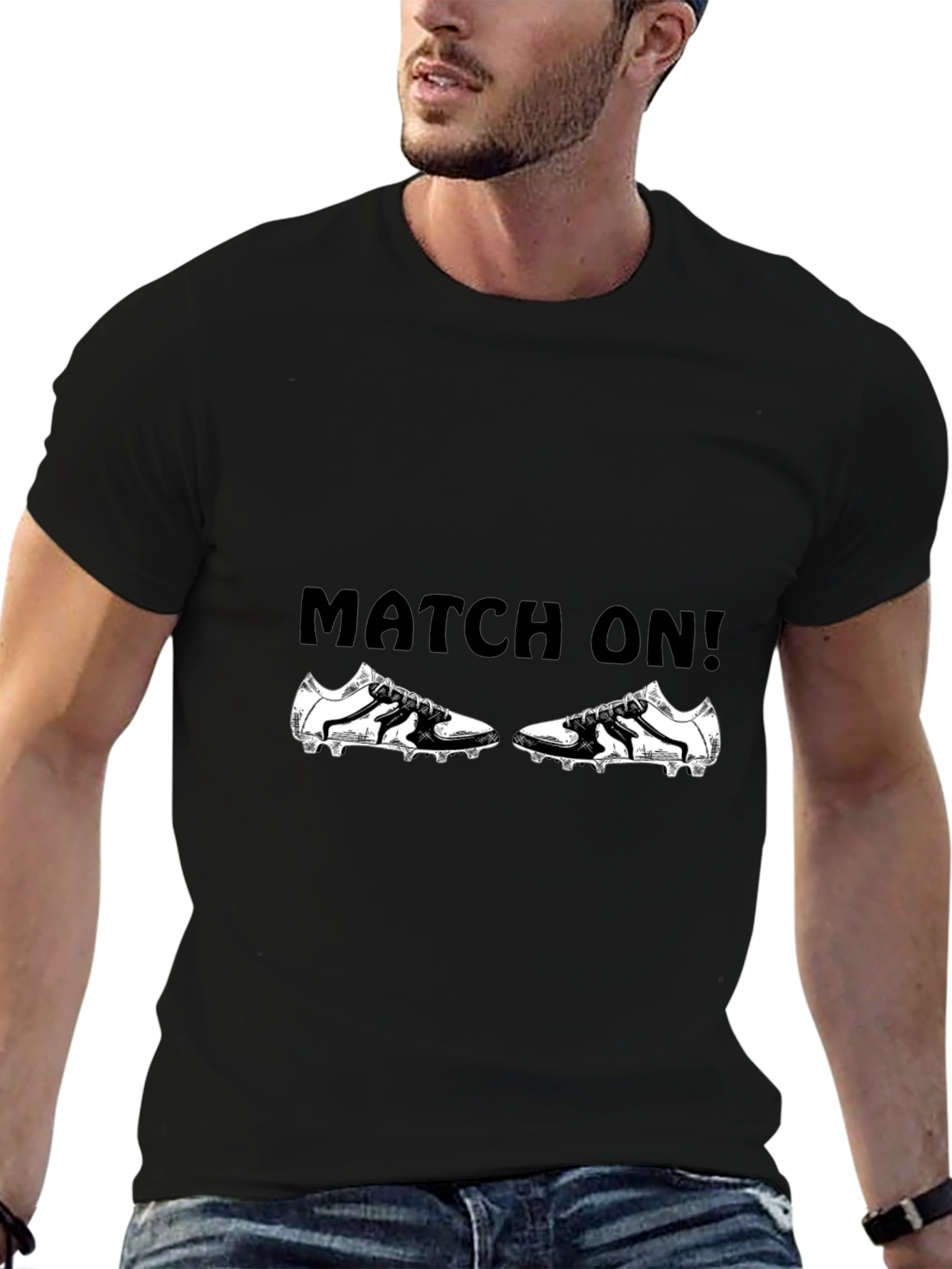 Match On! Black Graphic T-Shirt