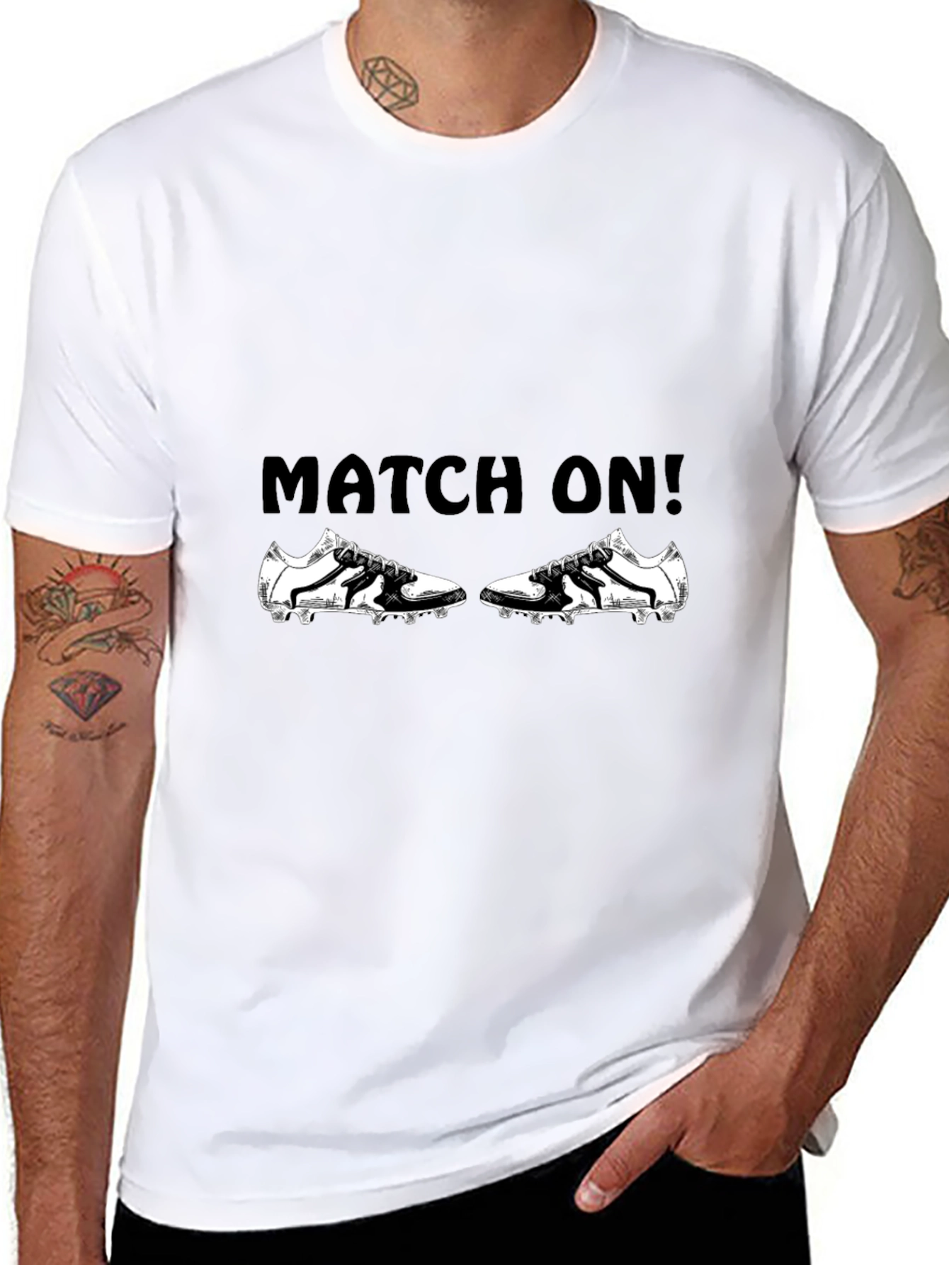 Match On! Black Graphic T-Shirt