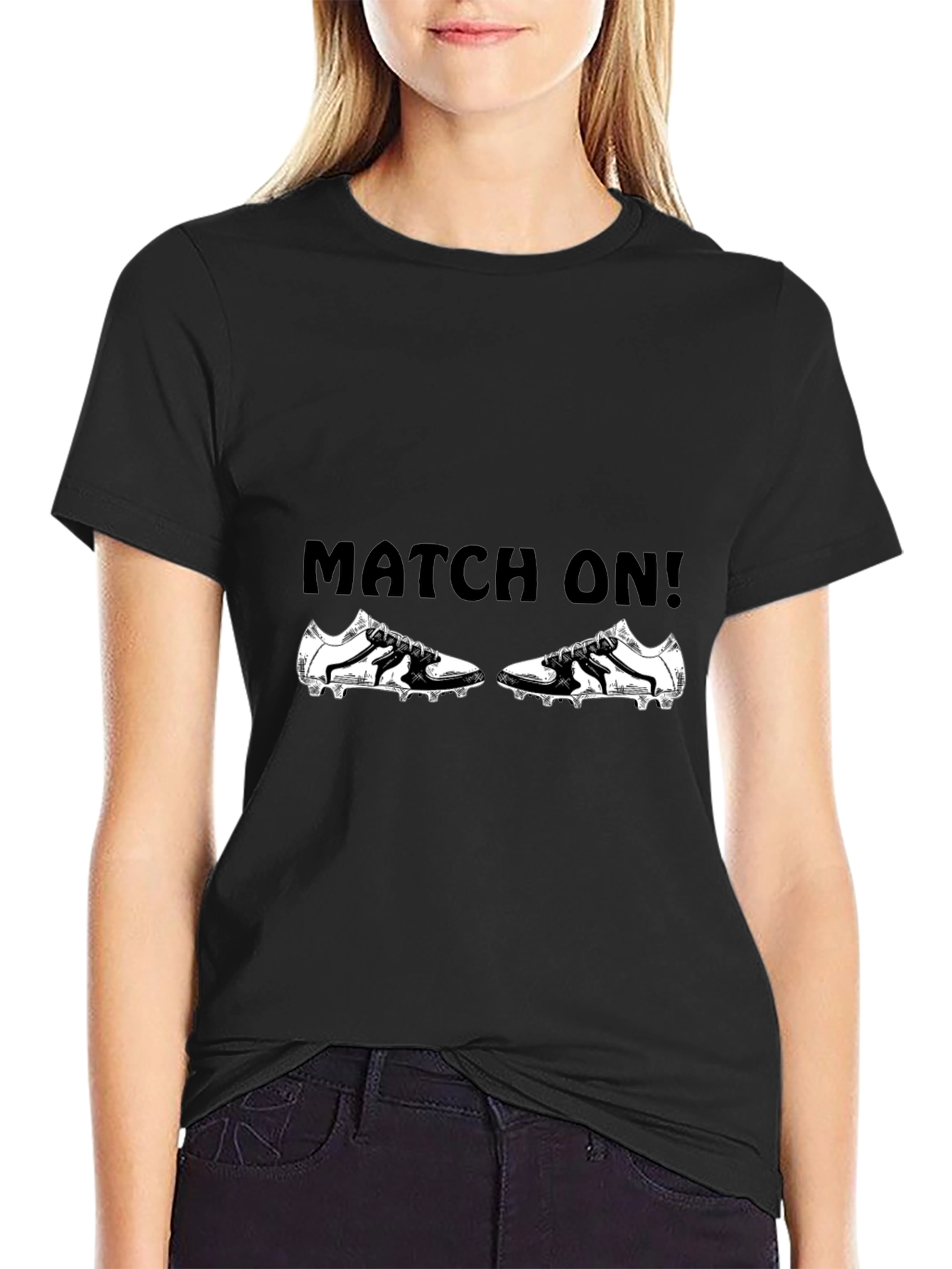 Match On! Black Graphic T-Shirt