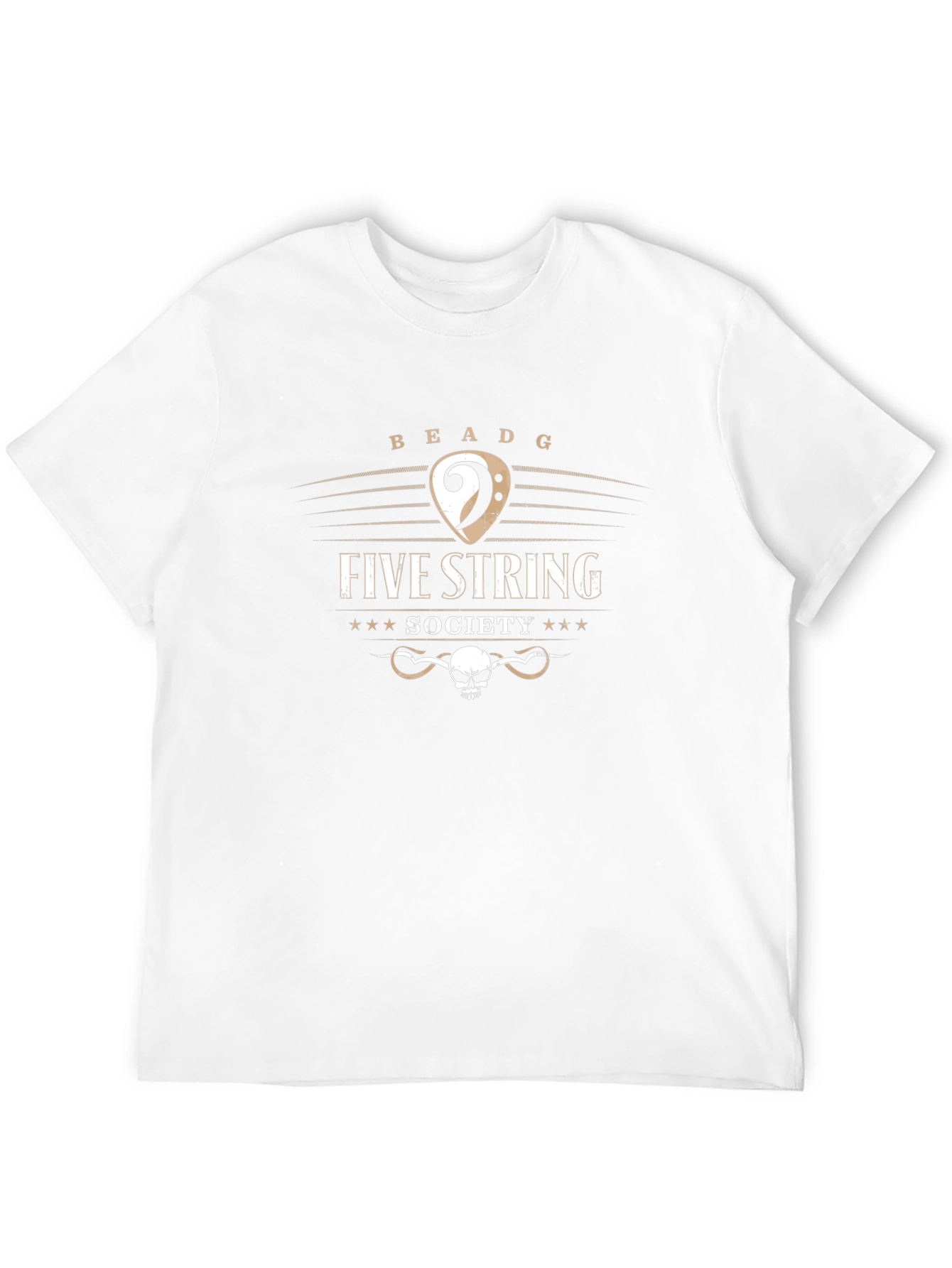 Five String Society Black T-Shirt Music Skull