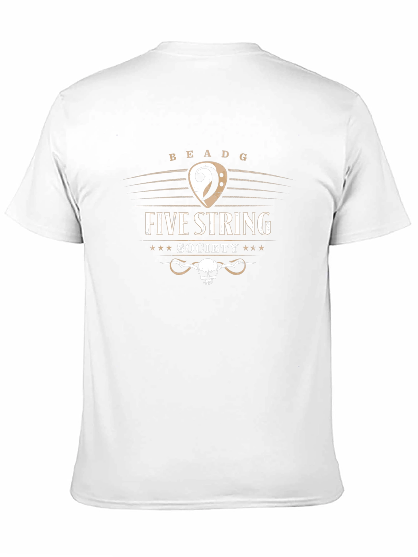 Five String Society Black T-Shirt Music Skull