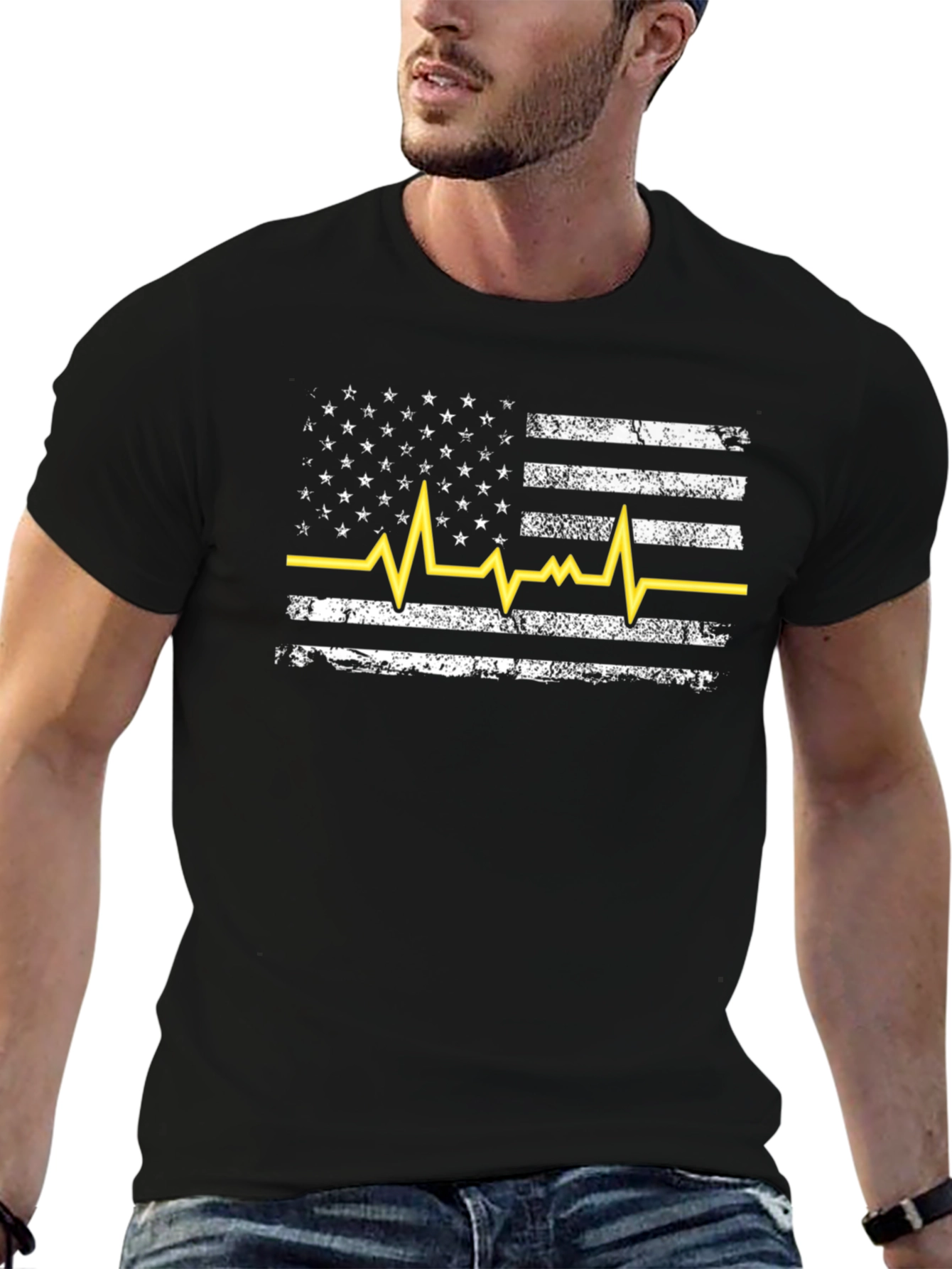 American Flag Heartbeat T-Shirt