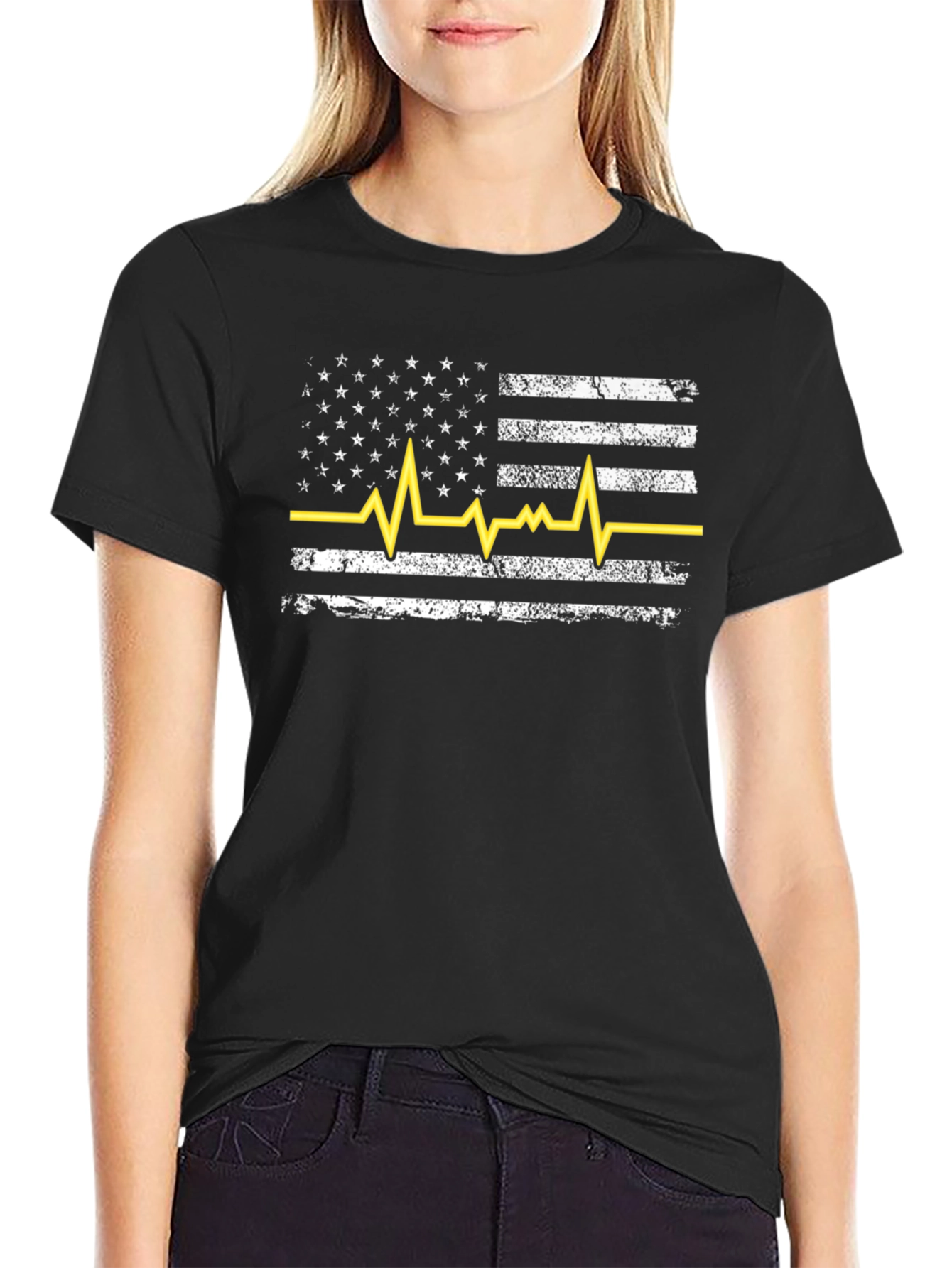 American Flag Heartbeat T-Shirt