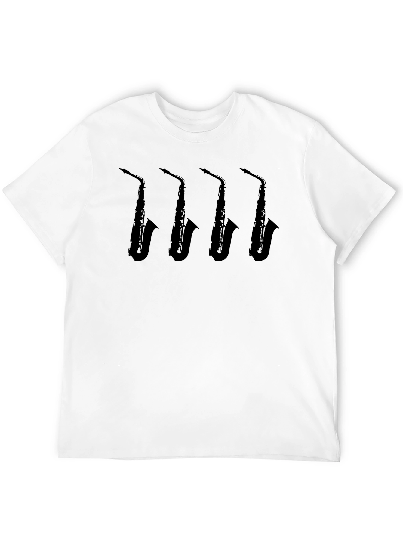 Saxophone Silhouette Graphic Tee - Black