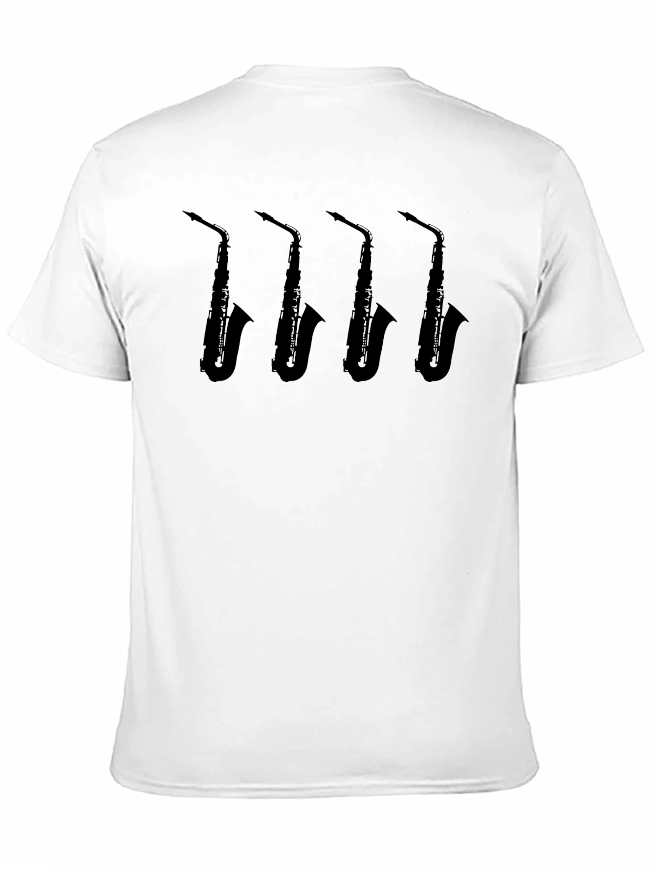 Saxophone Silhouette Graphic Tee - Black