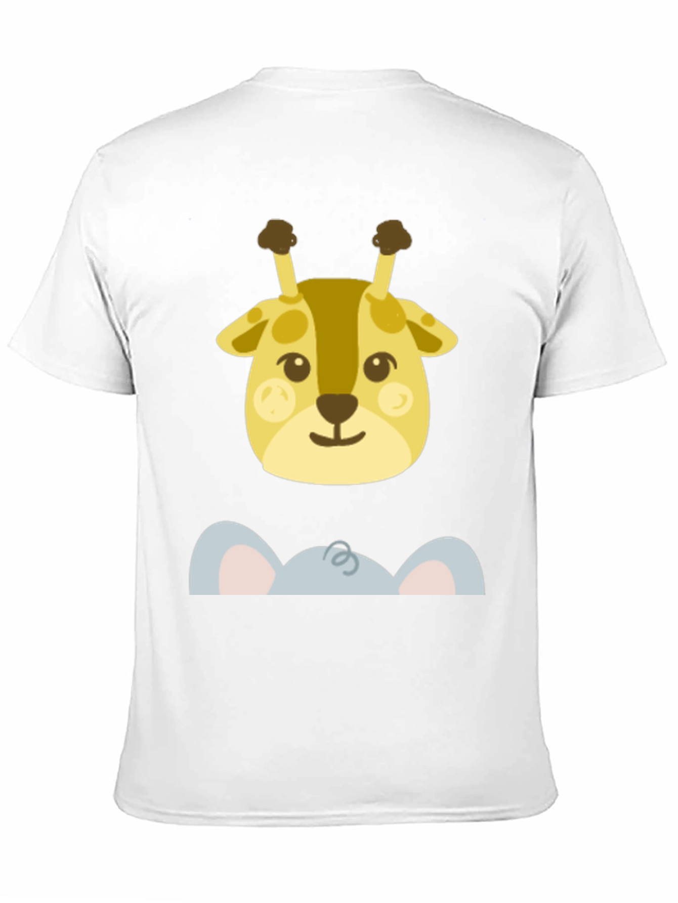 Cute Giraffe & Elephant Peek-A-Boo Graphic T-Shirt