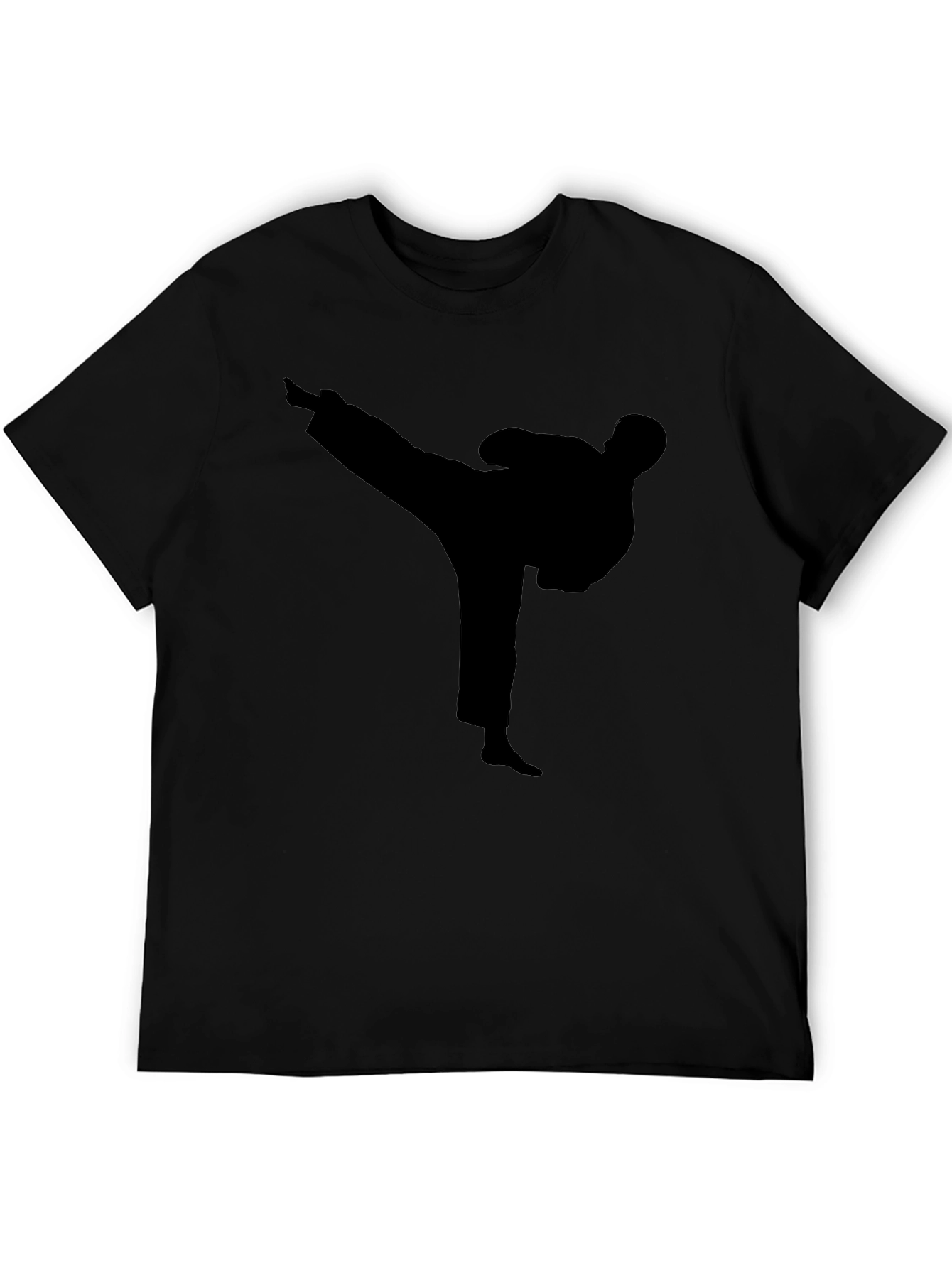 Karate Kick Silhouette Black T-Shirt