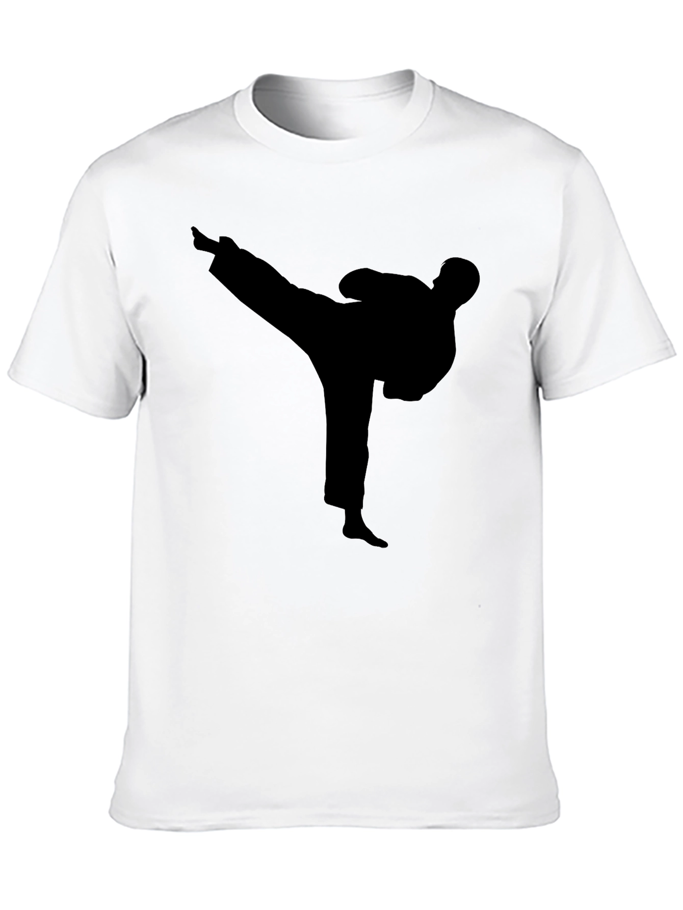 Karate Kick Silhouette Black T-Shirt