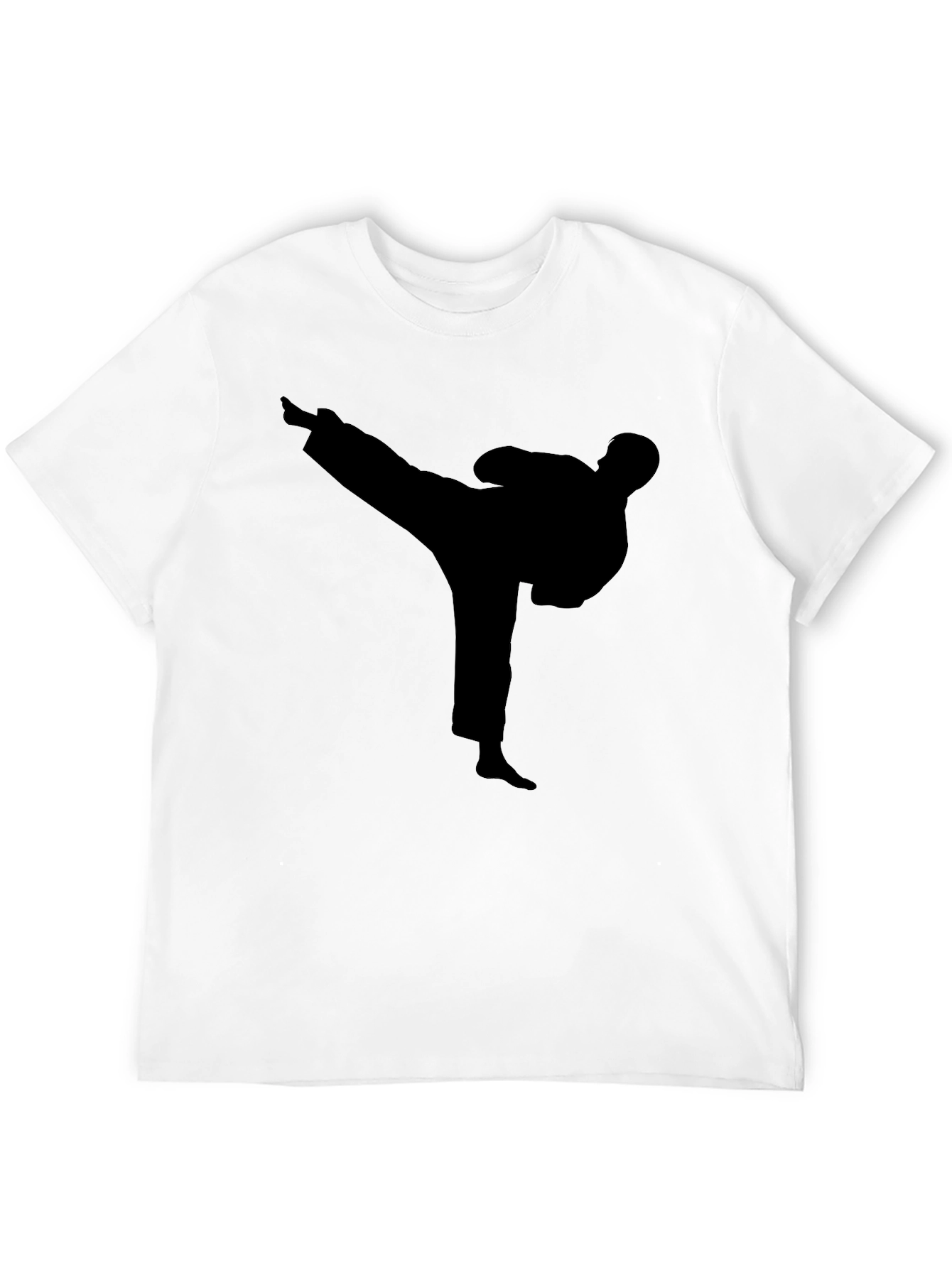 Karate Kick Silhouette Black T-Shirt
