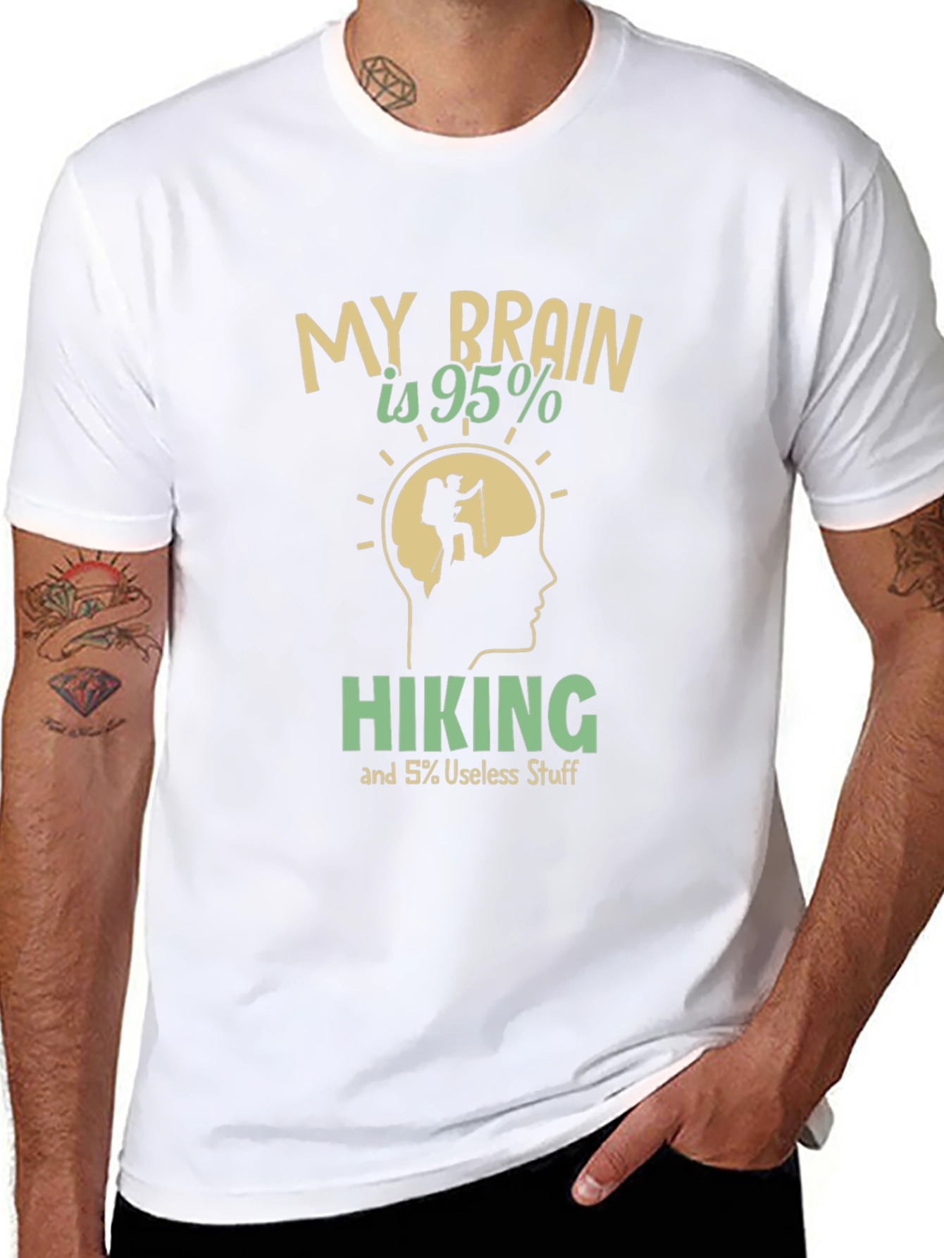 Hiking Brain Graphic Tee - Outdoors Adventure Shirt