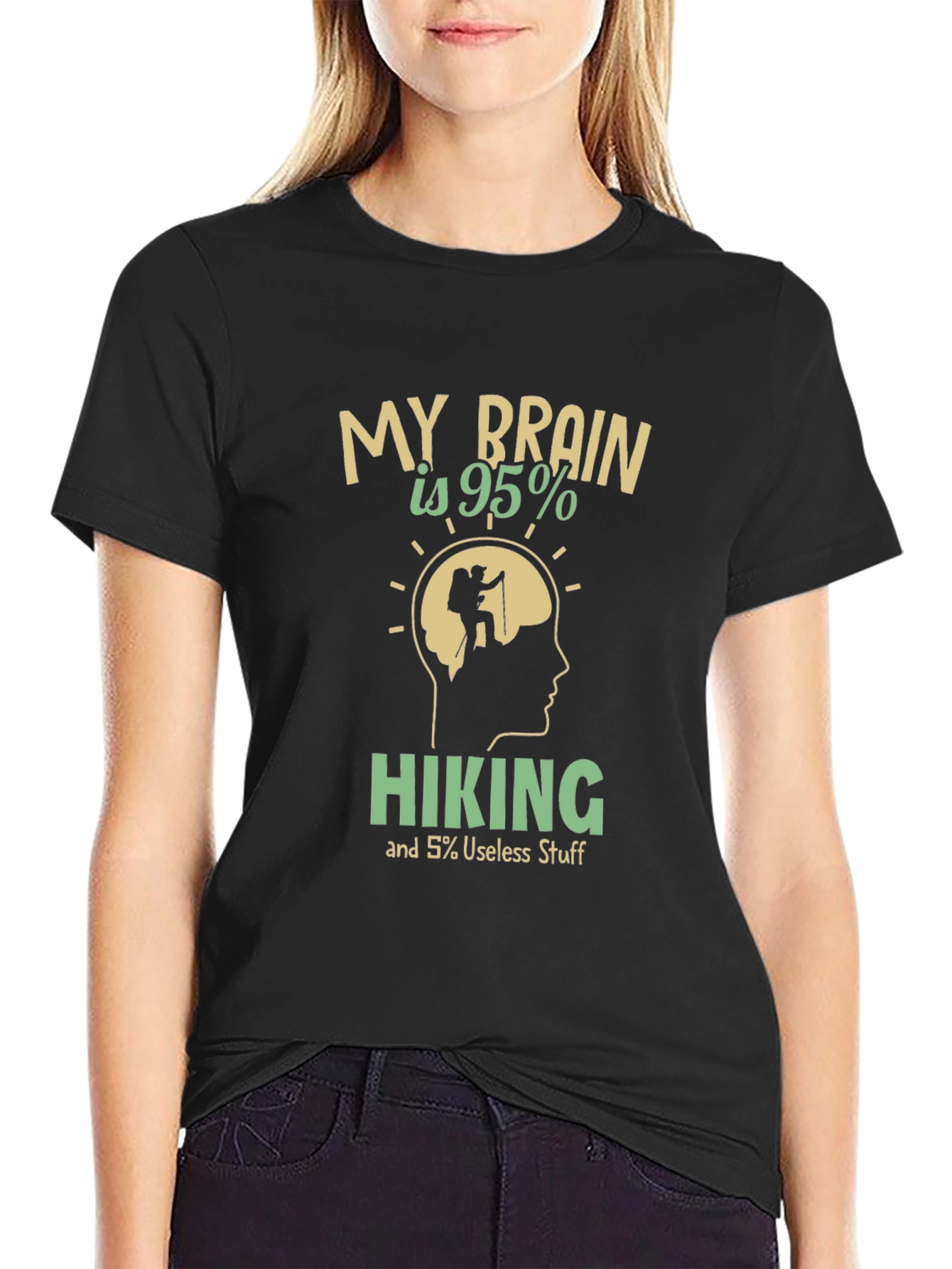 Hiking Brain Graphic Tee - Outdoors Adventure Shirt