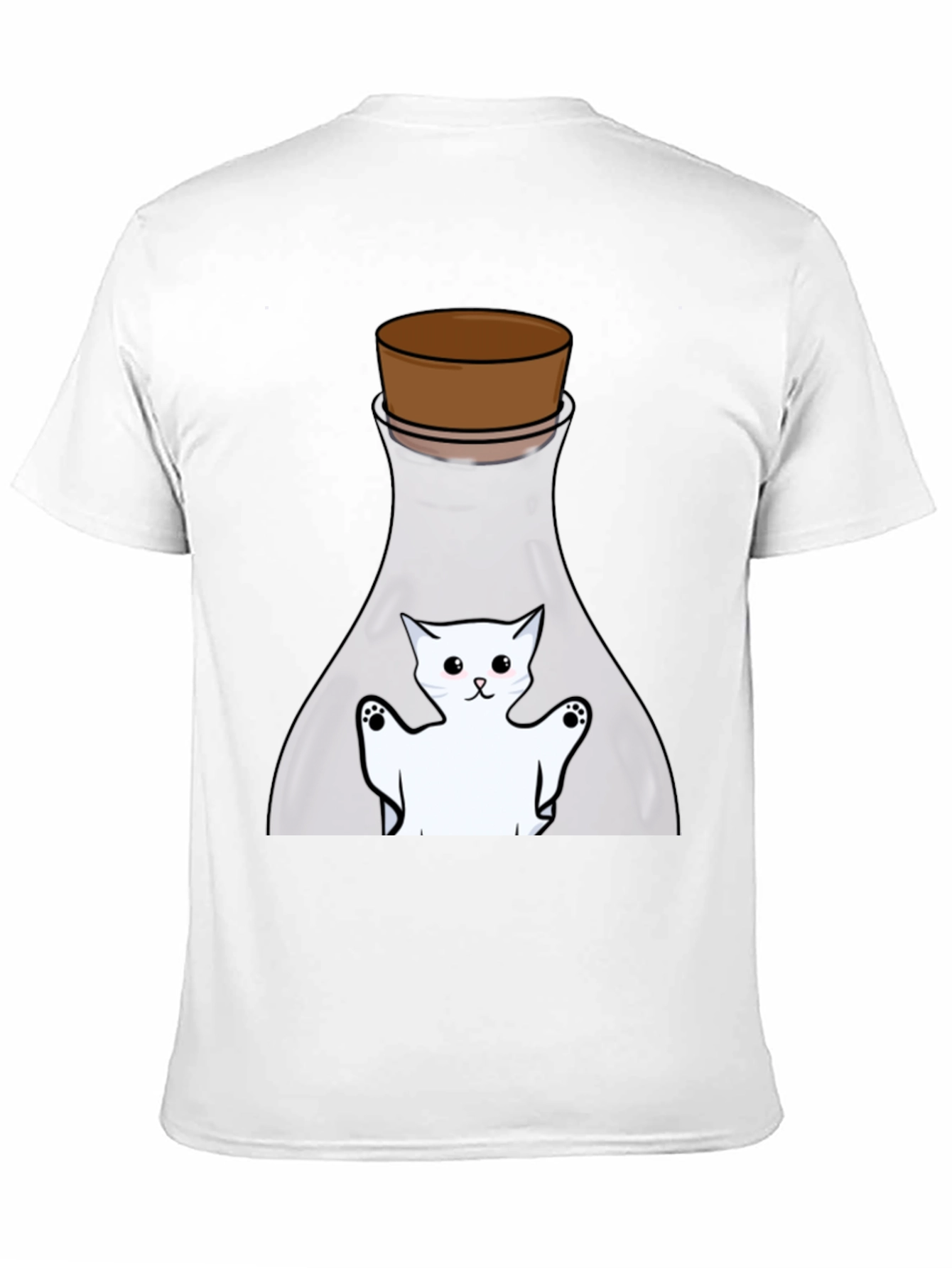 Cat in a Bottle Black T-Shirt
