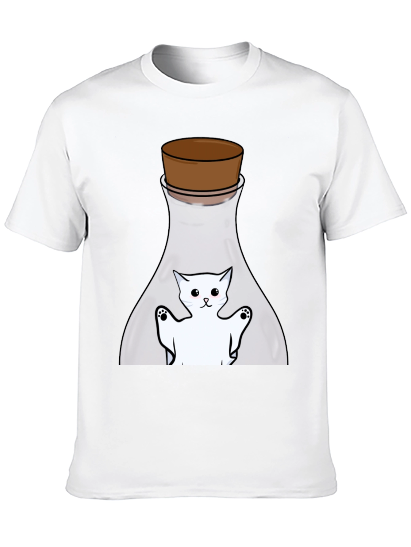 Cat in a Bottle Black T-Shirt
