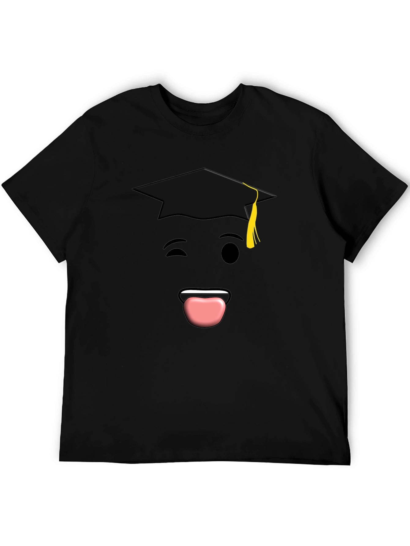 Graduation Emoji T-Shirt - Black Cotton Tee