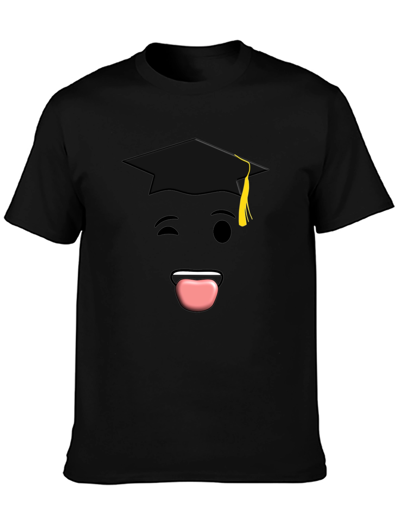 Graduation Emoji T-Shirt - Black Cotton Tee