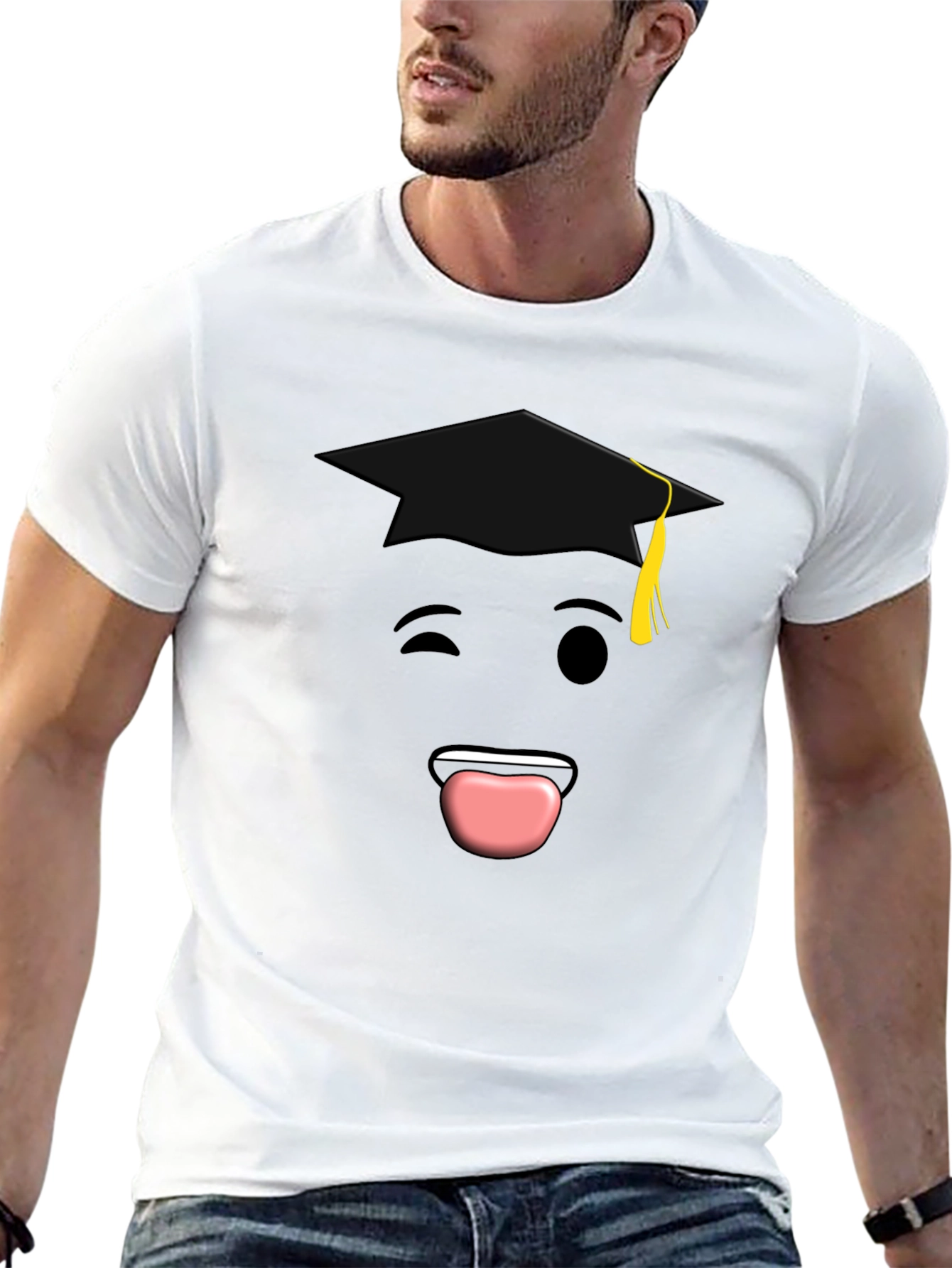 Graduation Emoji T-Shirt - Black Cotton Tee