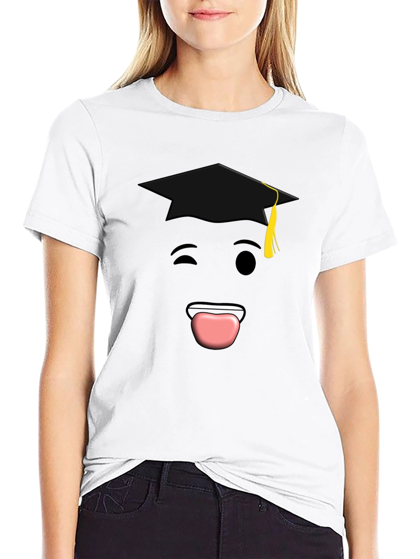 Graduation Emoji T-Shirt - Black Cotton Tee