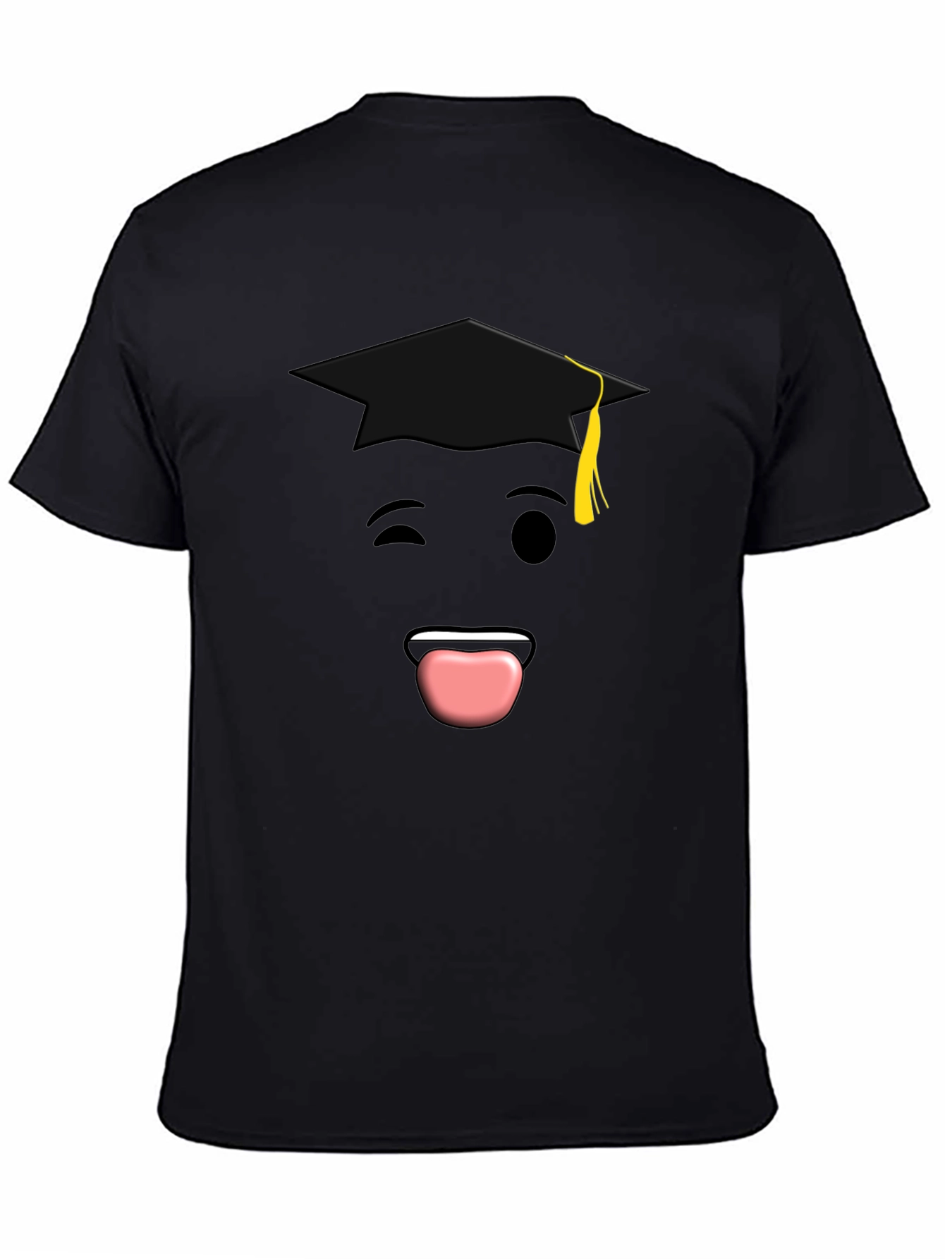 Graduation Emoji T-Shirt - Black Cotton Tee