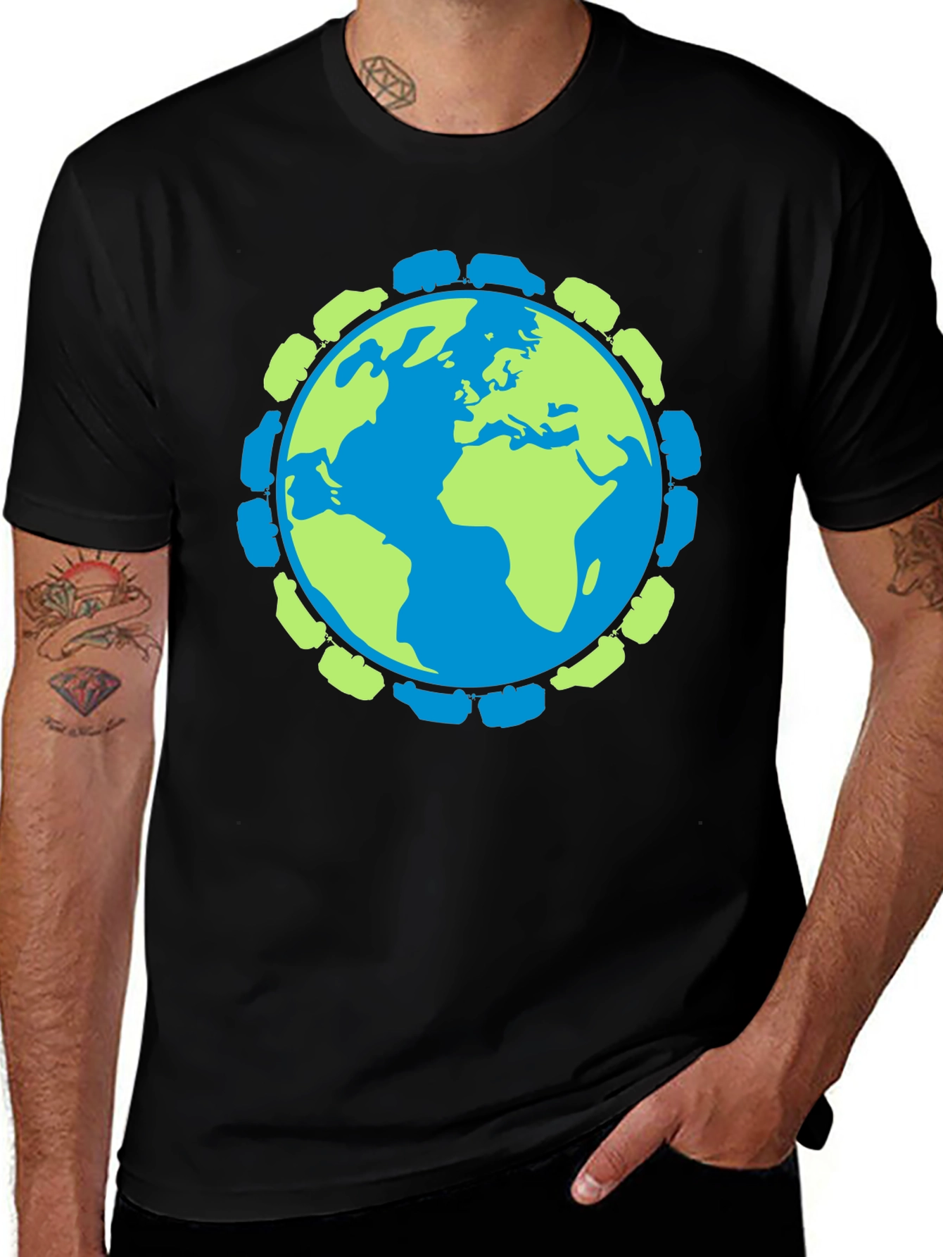 Earth & Trucks Graphic T-Shirt - Black