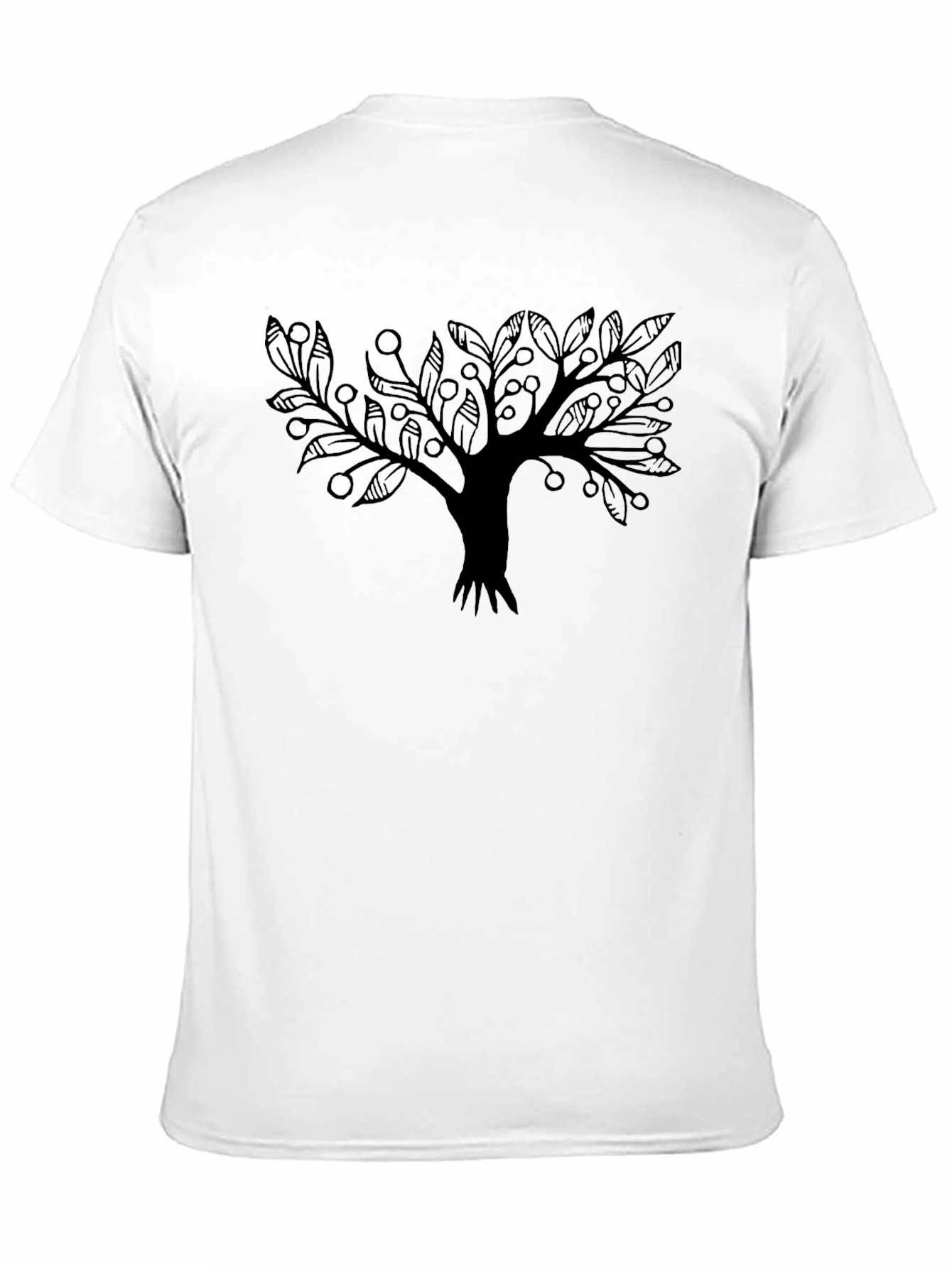 Abstract Tree Graphic Black T-Shirt